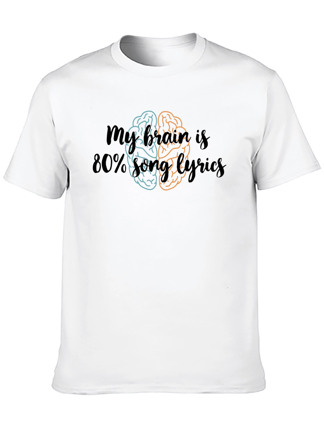 Black Music Brain Lyrics Tee - Funny Musician Shirt view 10