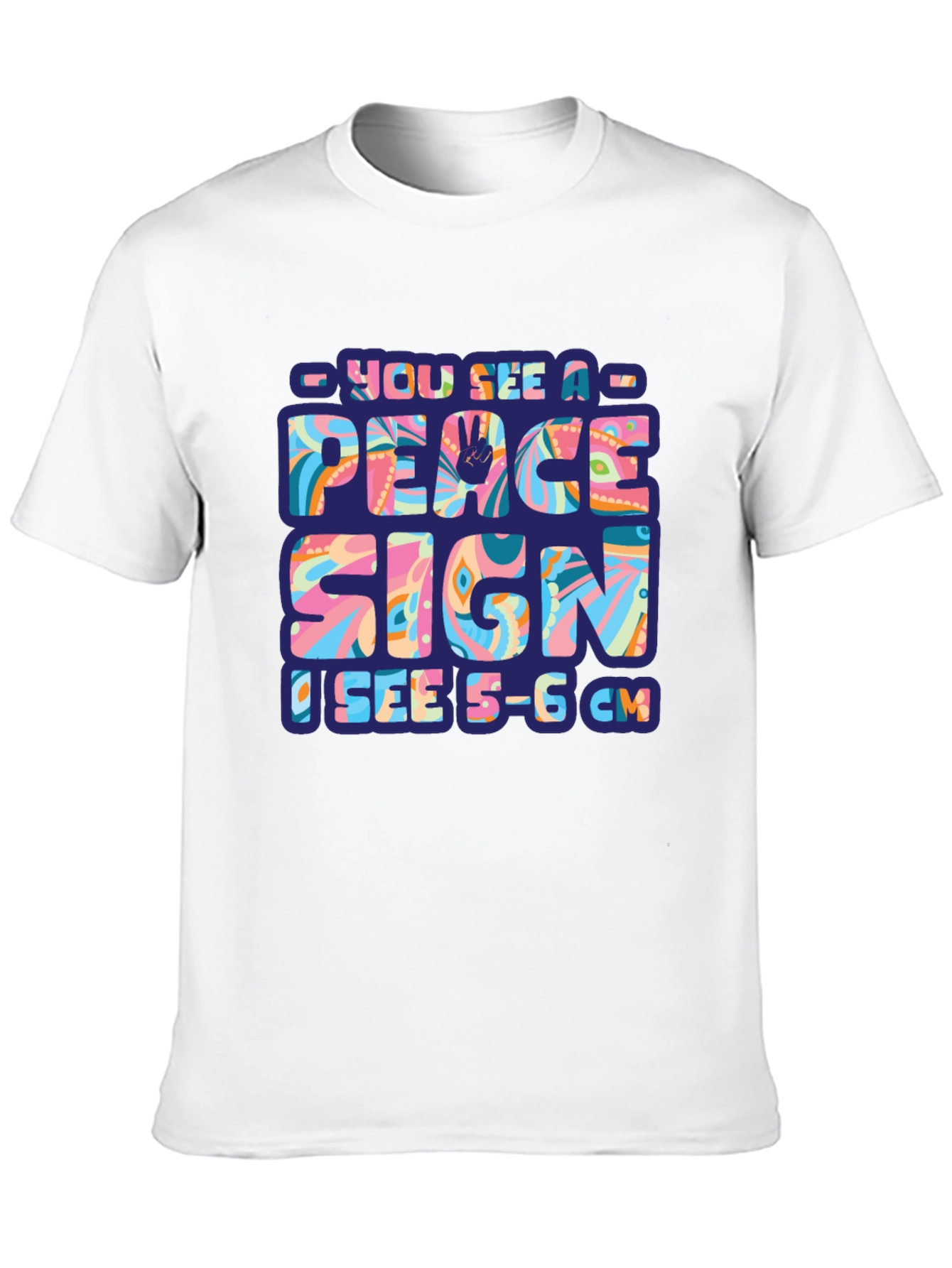 Black Peace Sign Funny Adult Humor T-Shirt view 10