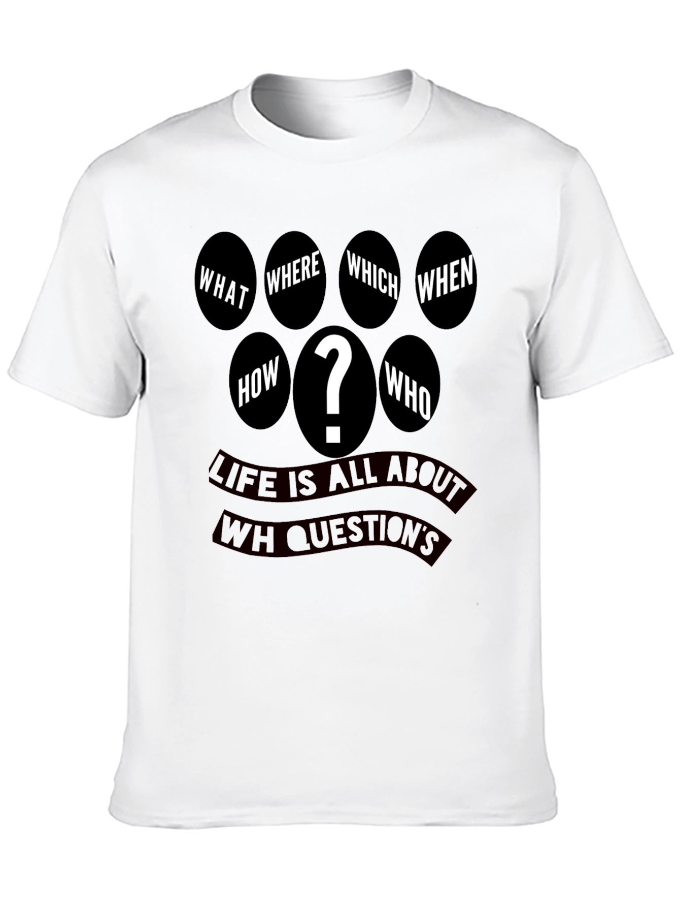 Black Question Everything Men's Black T-Shirt view 10