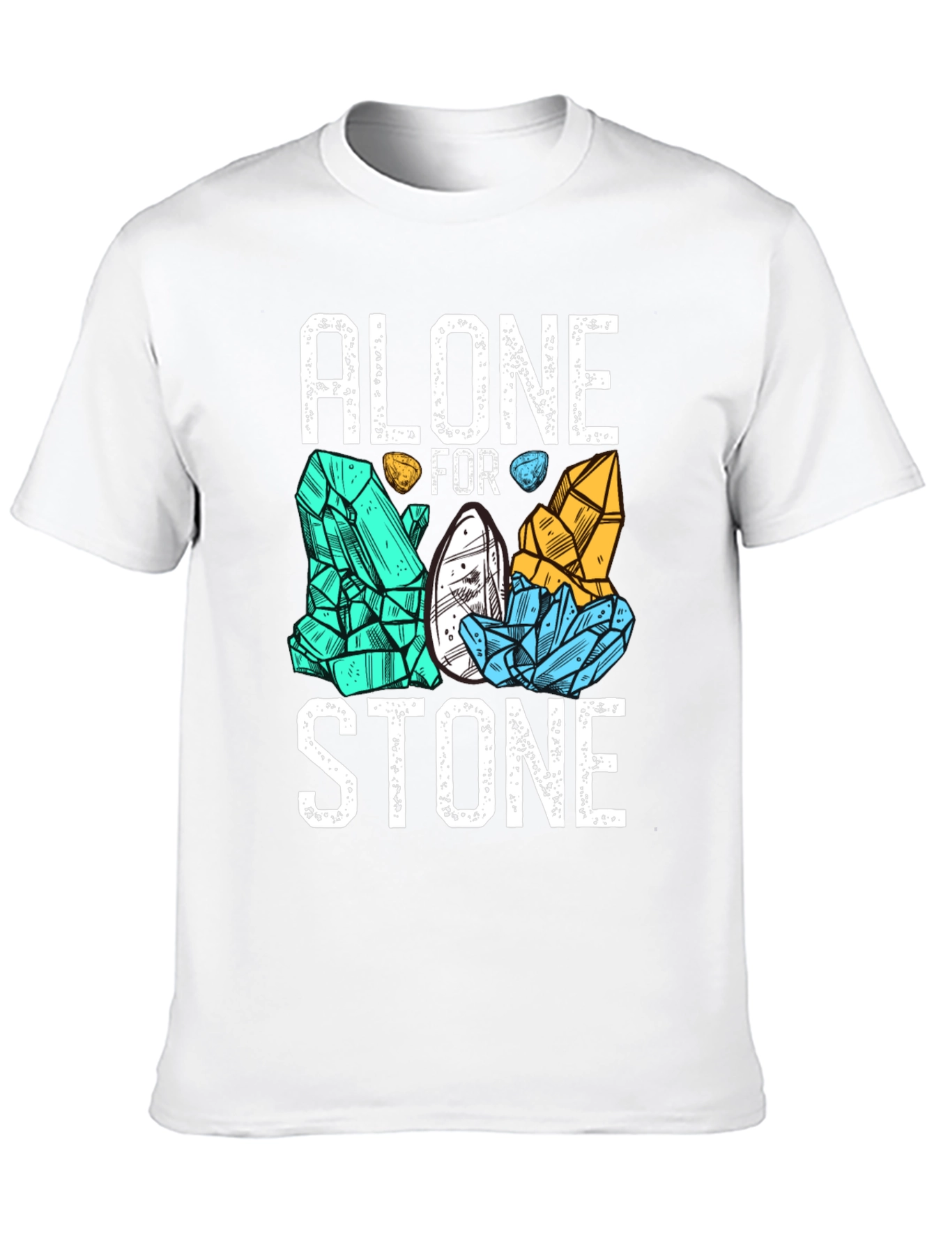 Black Alone for Stone Men's Graphic T-Shirt - Black view 10