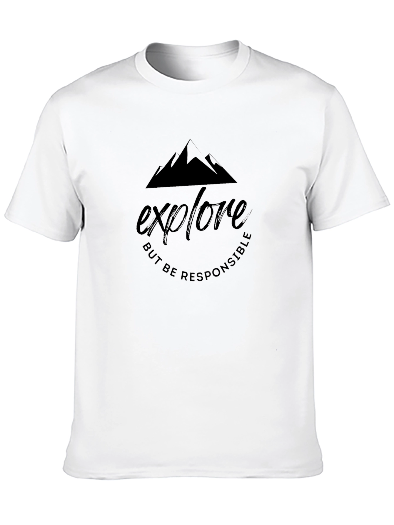 Black Explore Responsibly Black T-Shirt view 10