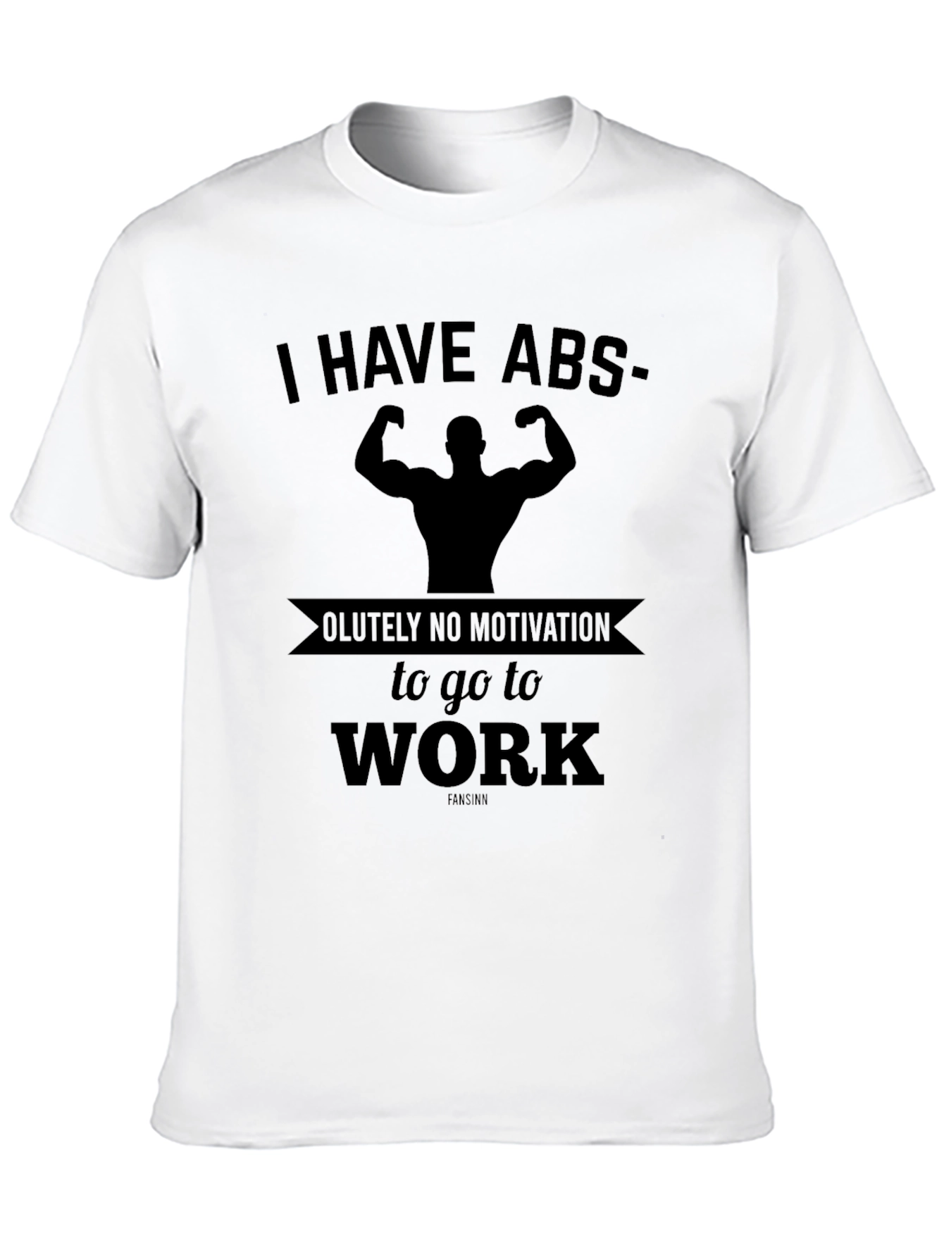 Black Funny Abs Motivation Graphic T-Shirt view 10