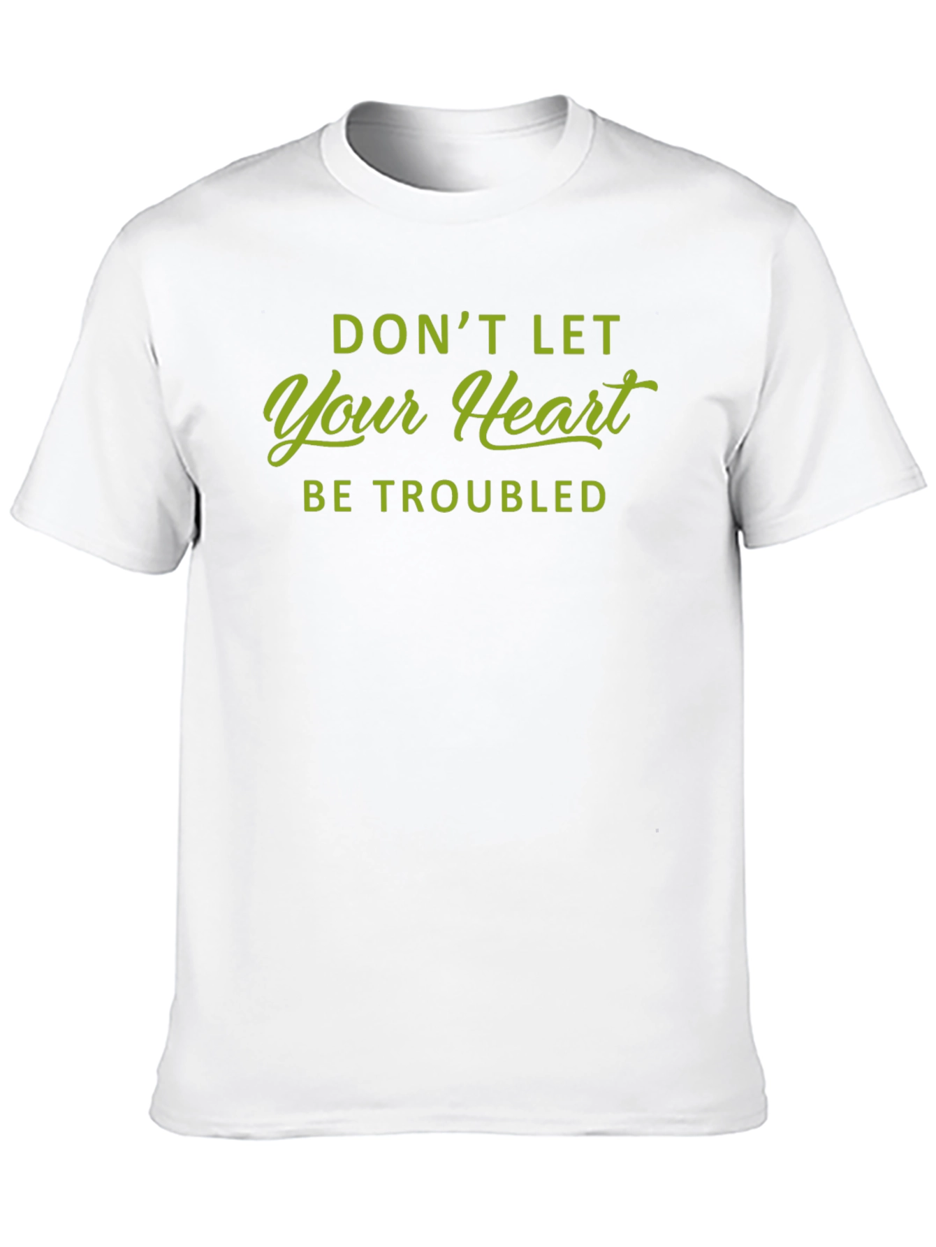 Black Don't Let Your Heart Be Troubled Graphic Tee view 10