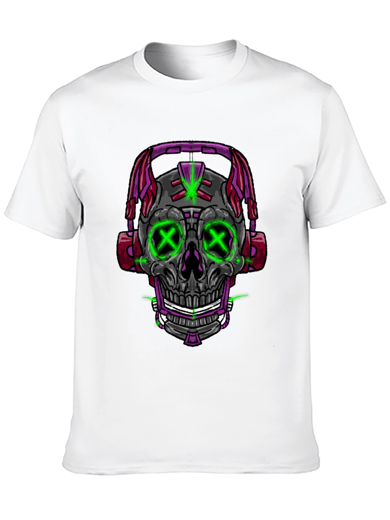 Black Skull Headphones Graphic Tee view 10