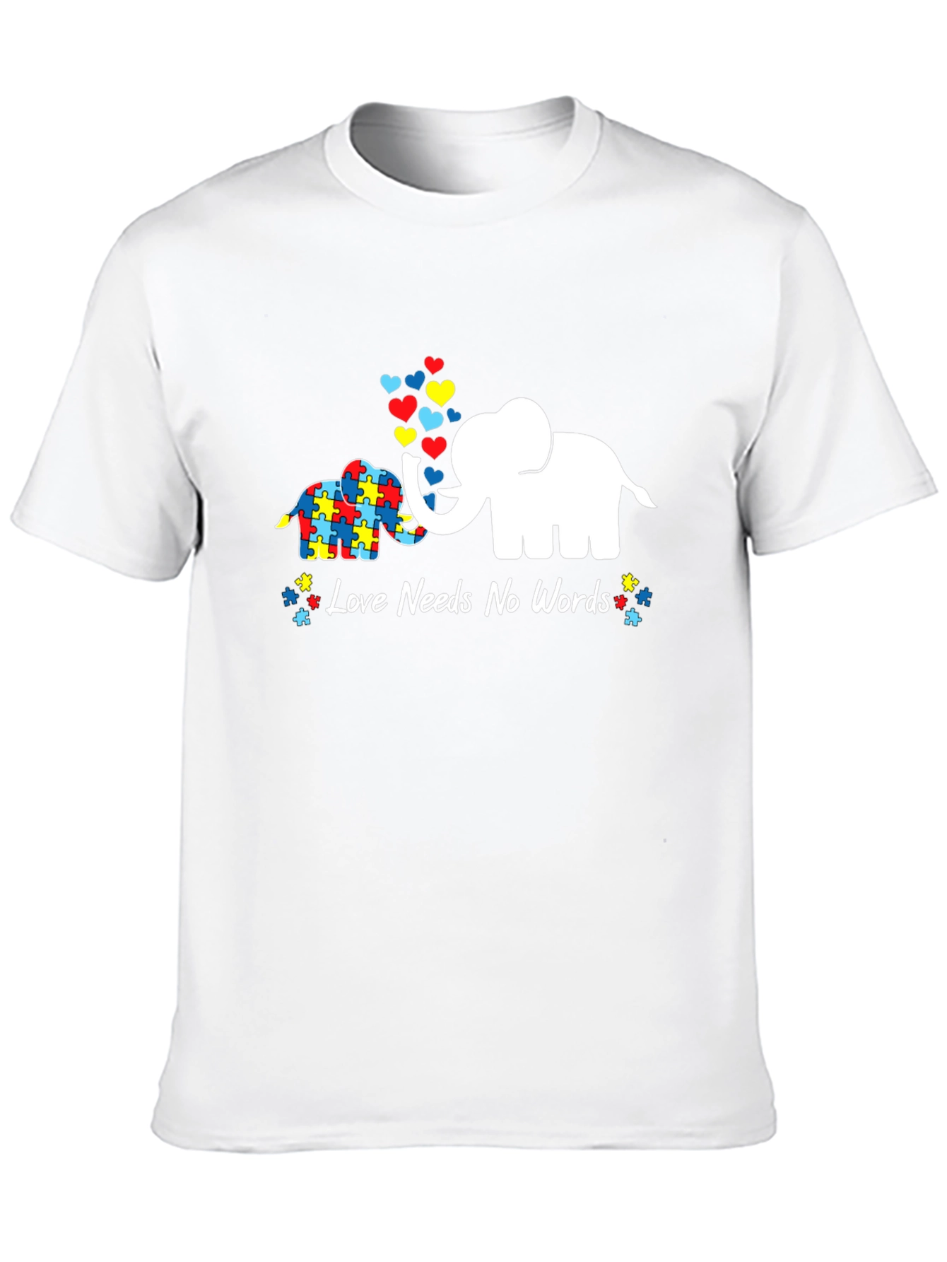 Black Autism Awareness Elephant Love Graphic T-Shirt view 10