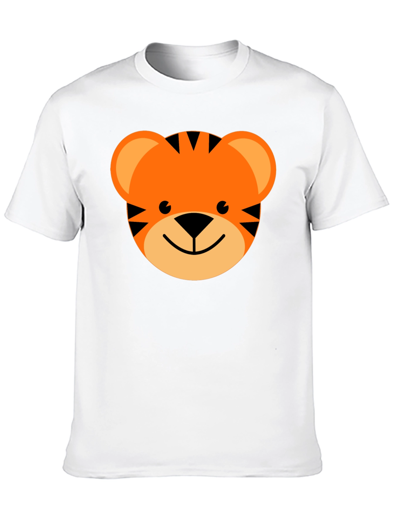 Black Cute Cartoon Tiger Graphic Tee - Black Cotton Blend view 10