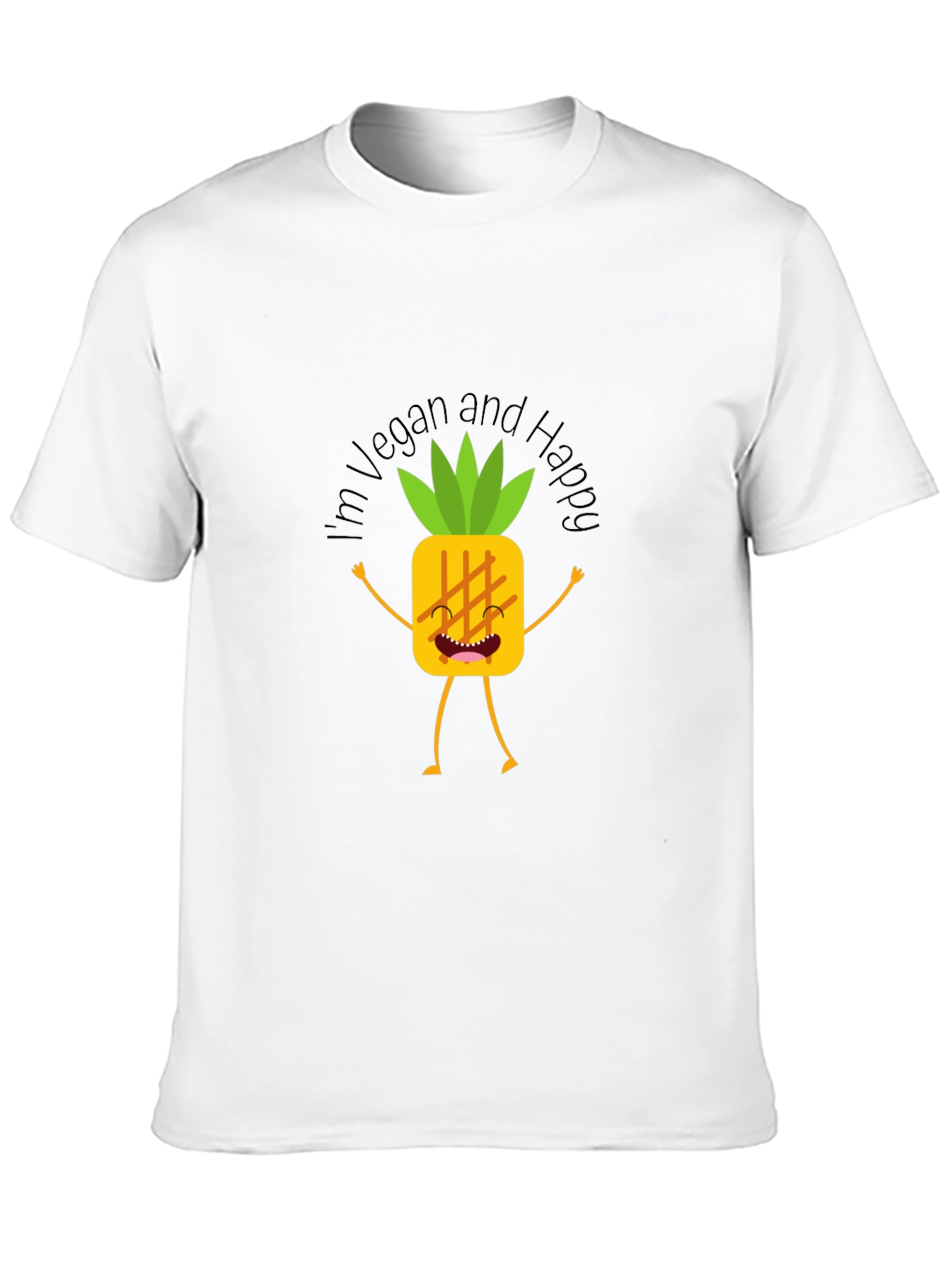 Black Vegan Pineapple Graphic Tee - Happy & Healthy Lifestyle! view 10
