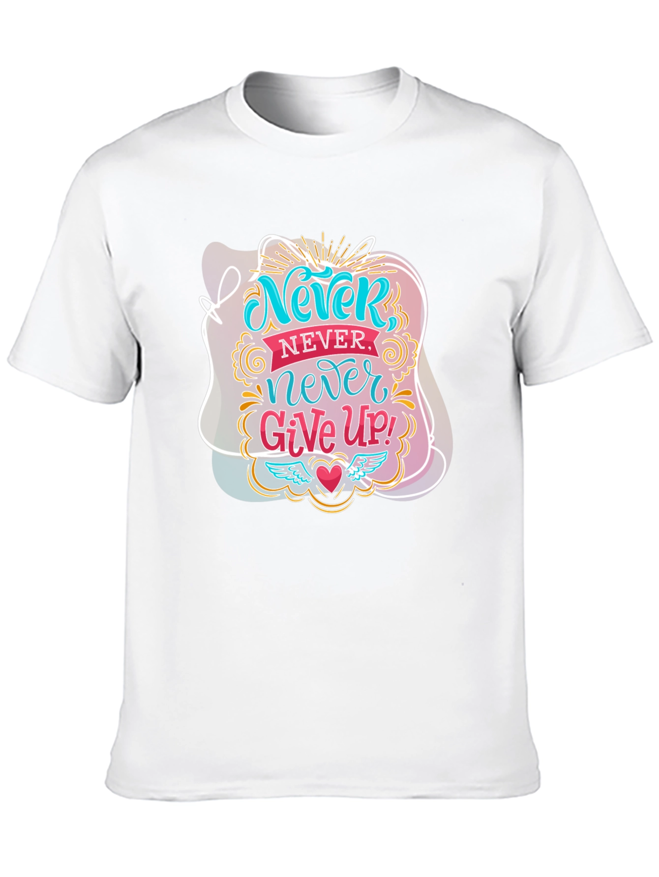 Black Never Give Up Graphic Tee - Motivational Black T-Shirt view 10