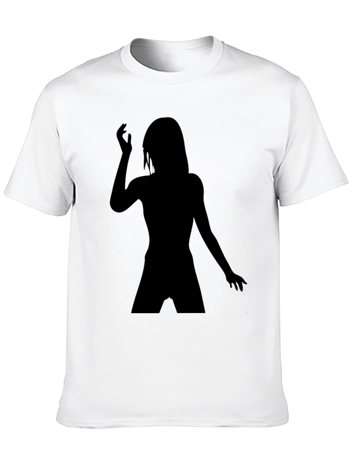 Black Silhouette Woman Graphic Tee - Soft Cotton Blend view 10