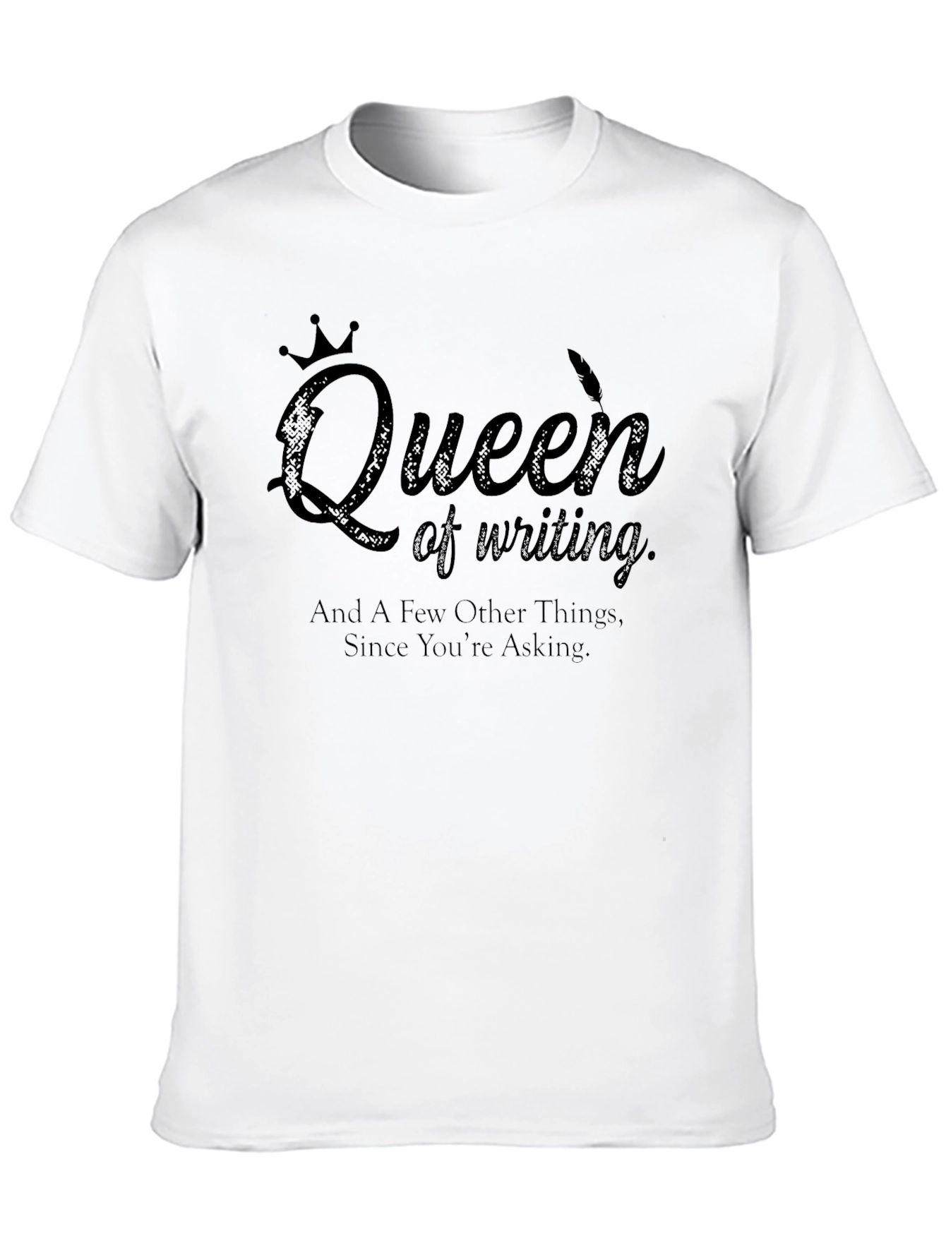 Black Queen of Writing Graphic T-Shirt - Black view 10