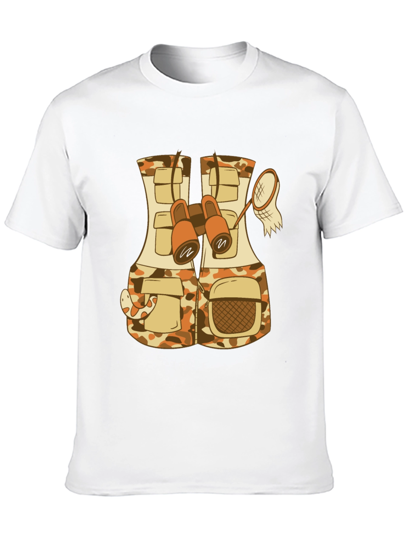 Black Funny Animal Explorer T-Shirt - Camo Vest and Snake view 10