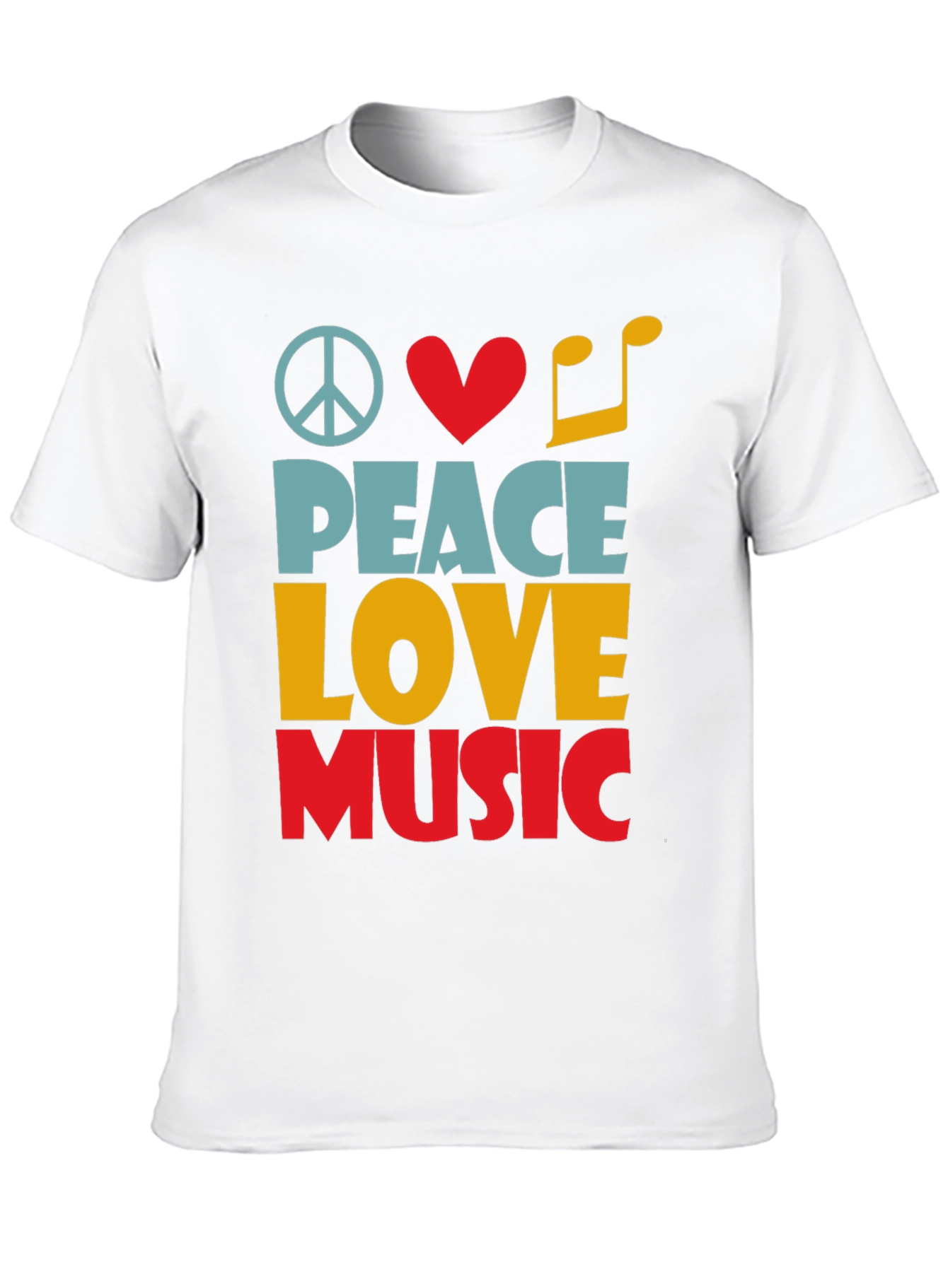 Black Peace Love Music Graphic Tee - Unisex view 10