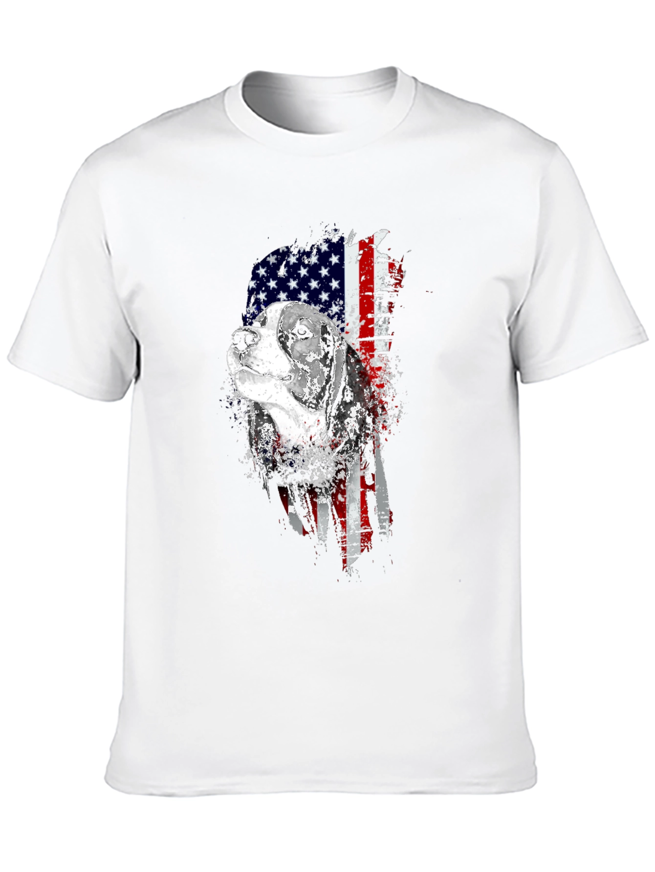 Black Patriotic Beagle Dog American Flag Graphic Tee view 10