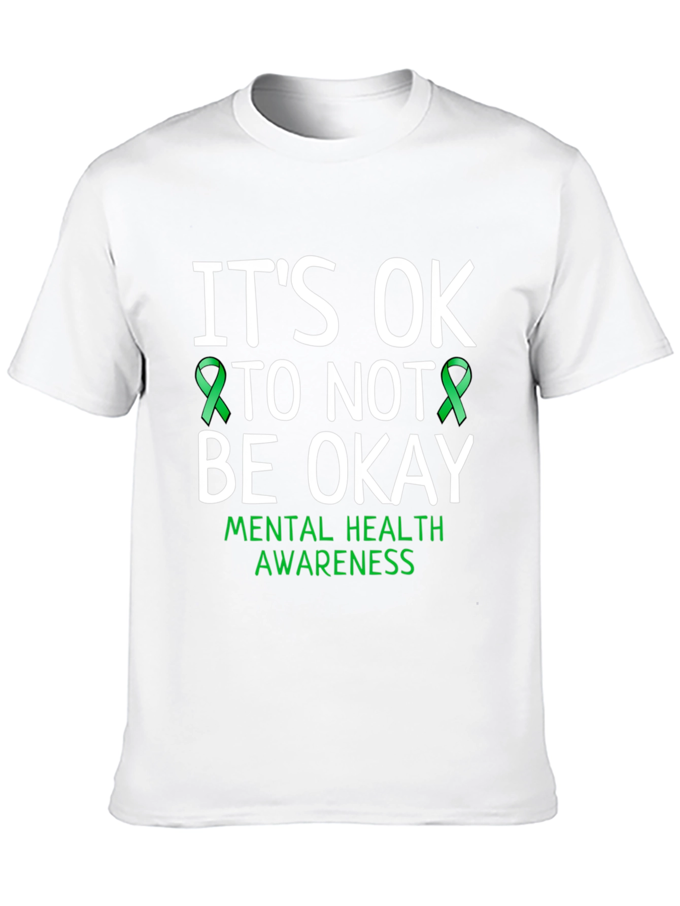 Black It's OK To Not Be Okay Mental Health Awareness T-Shirt view 10
