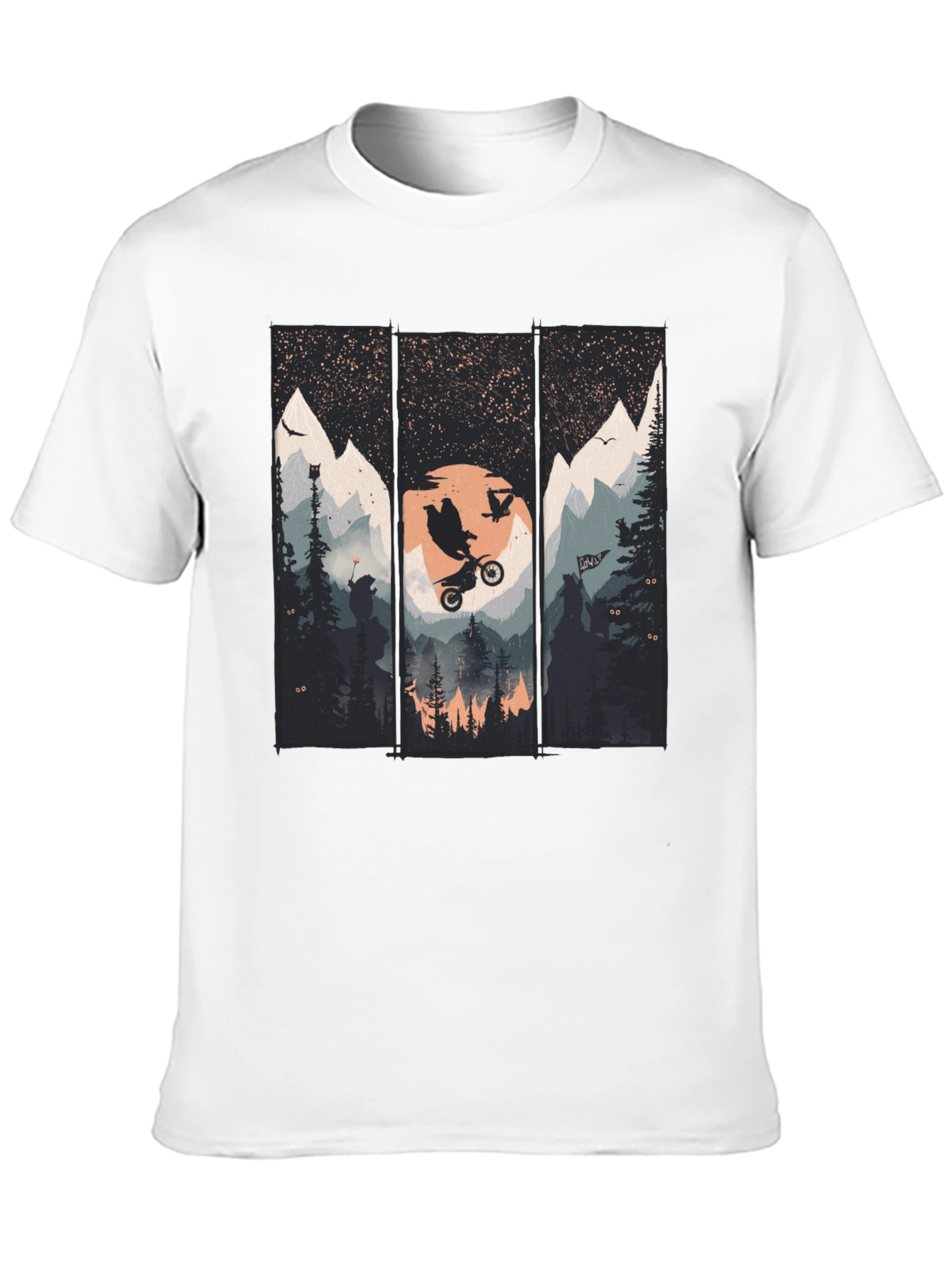 Black Mountain Bike Scene Graphic Tee view 10