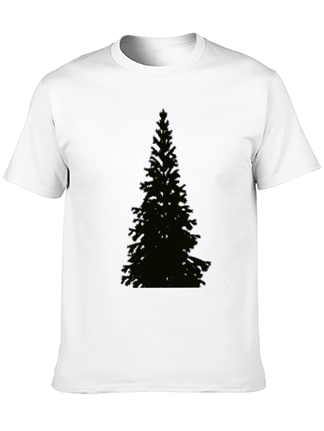 Black Evergreen Tree Graphic Tee - Black Cotton T-Shirt view 10