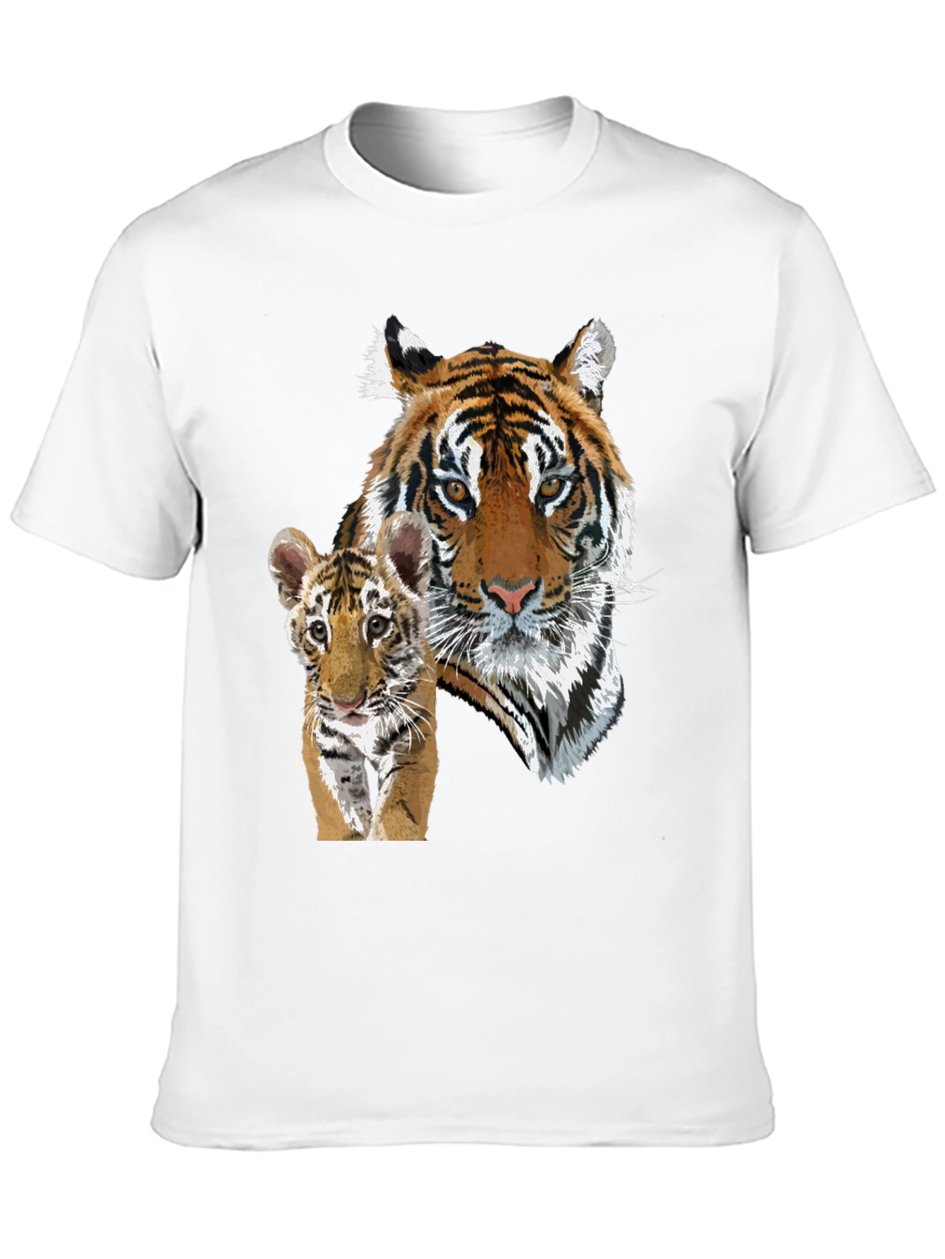 Black Tiger & Cub Graphic Tee - Unisex Black T-Shirt view 10