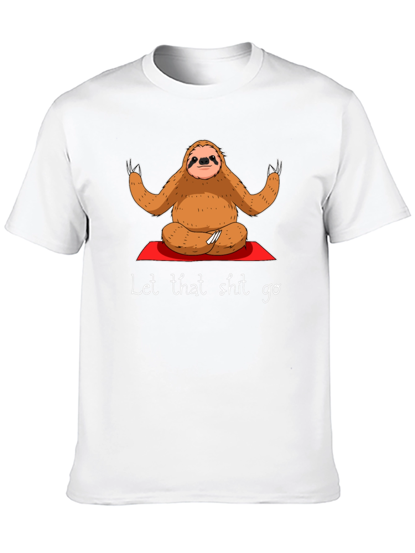 Black Sloth Yoga T-Shirt - Let That Shit Go view 10