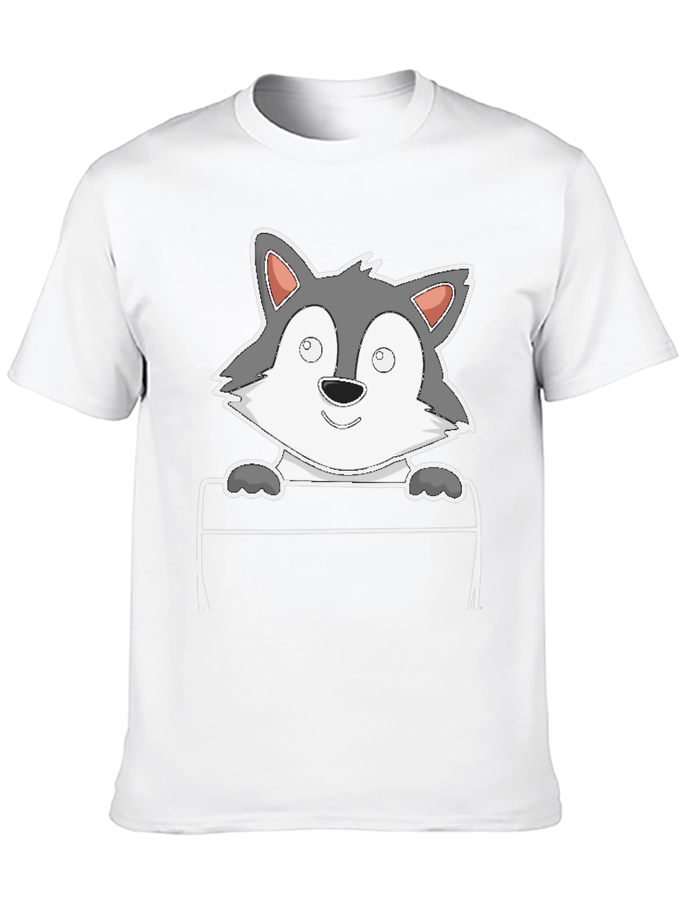 Black Cartoon Wolf Graphic Tee - Black view 10