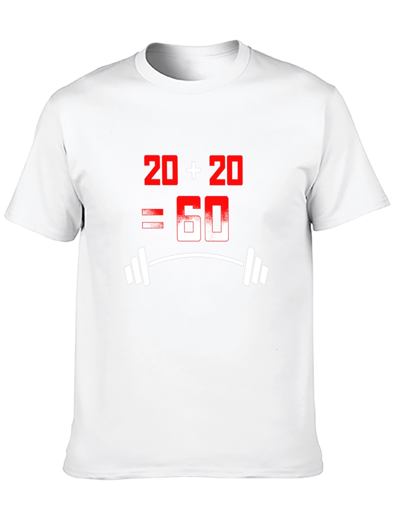 Black Funny 20+20=60 Workout T-Shirt view 10