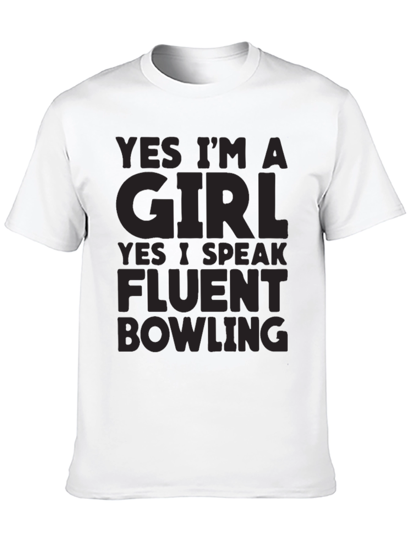 Black Funny Bowling T-Shirt - Yes I'm A Girl view 10