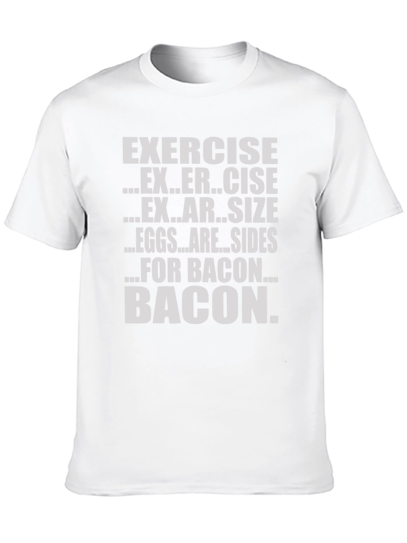Black Bacon Over Exercise Funny Graphic T-Shirt view 10