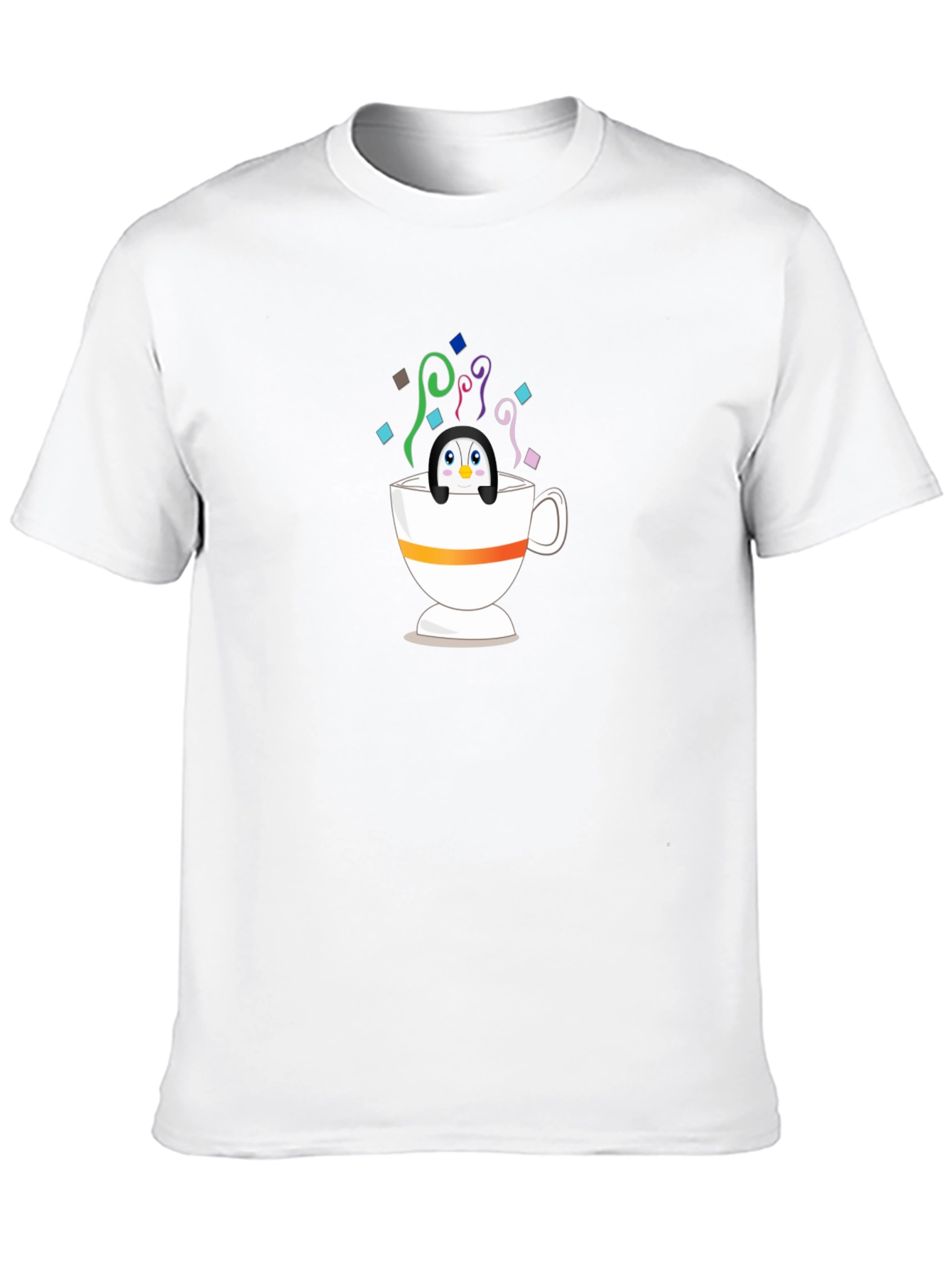 Black Penguin in Teacup Graphic Tee - Whimsical & Fun! view 10