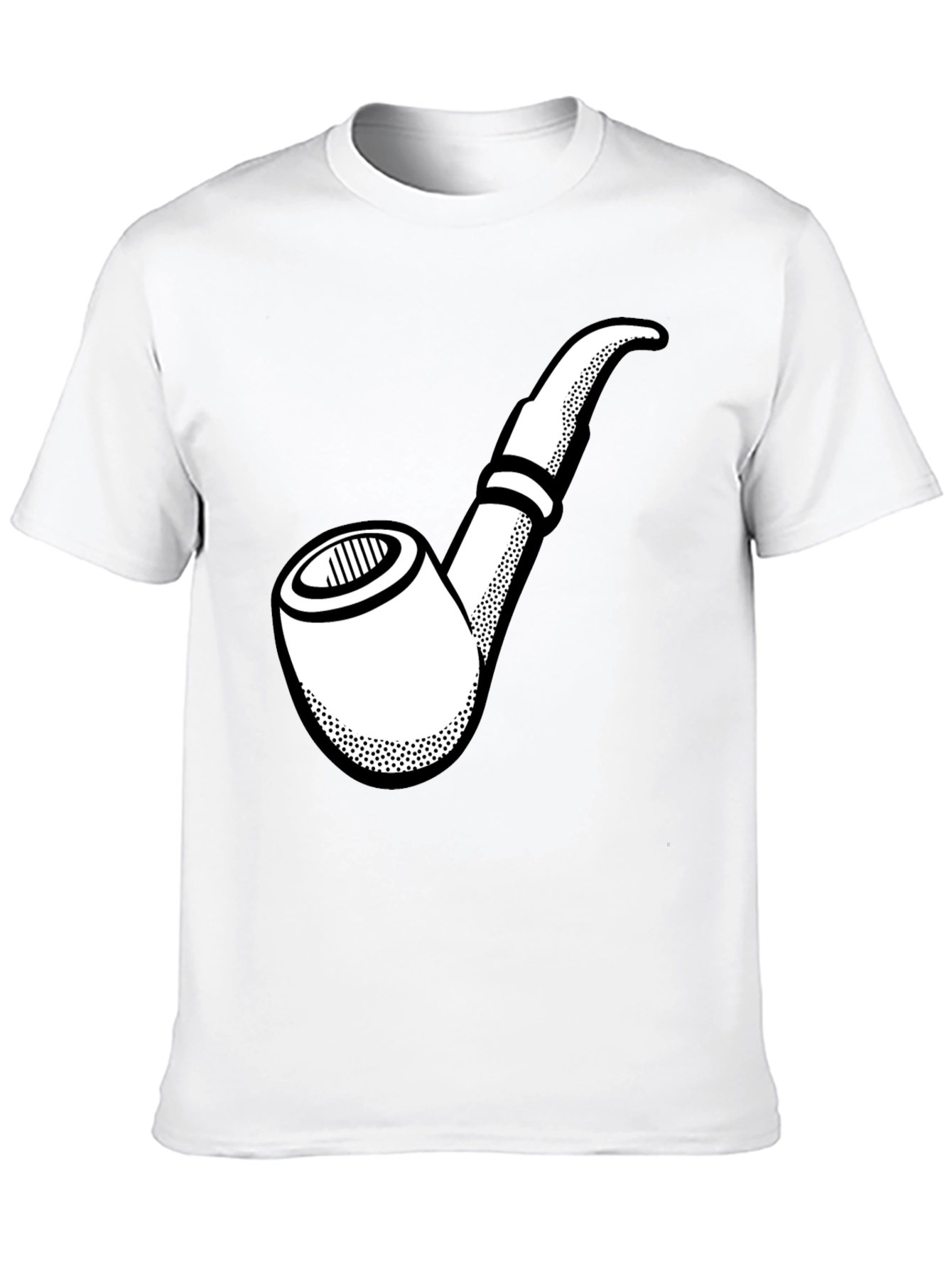 Black Smoking Pipe Graphic T-Shirt - Black Cotton Tee view 10