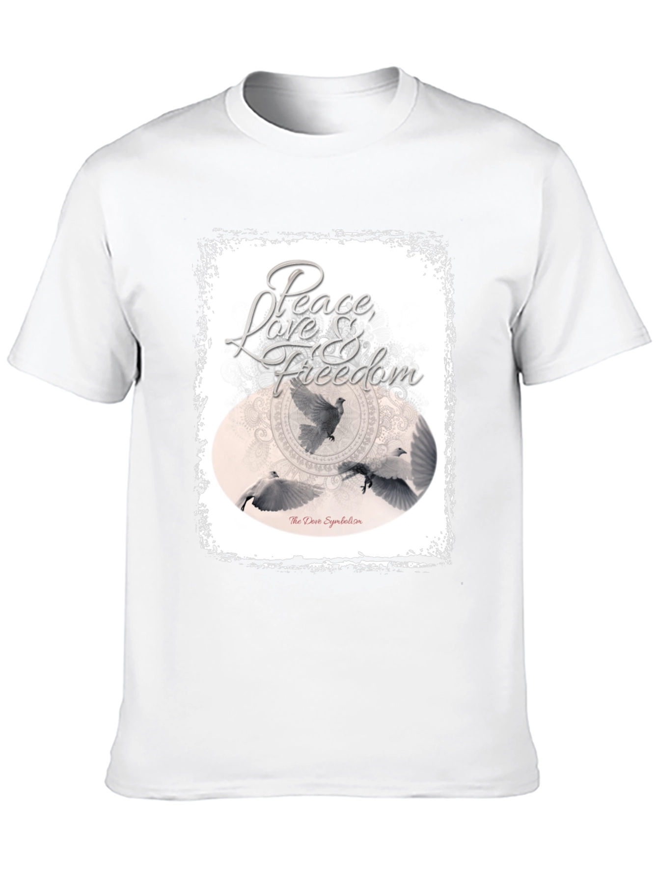 Black Peace Love Freedom Dove Graphic T-Shirt view 10