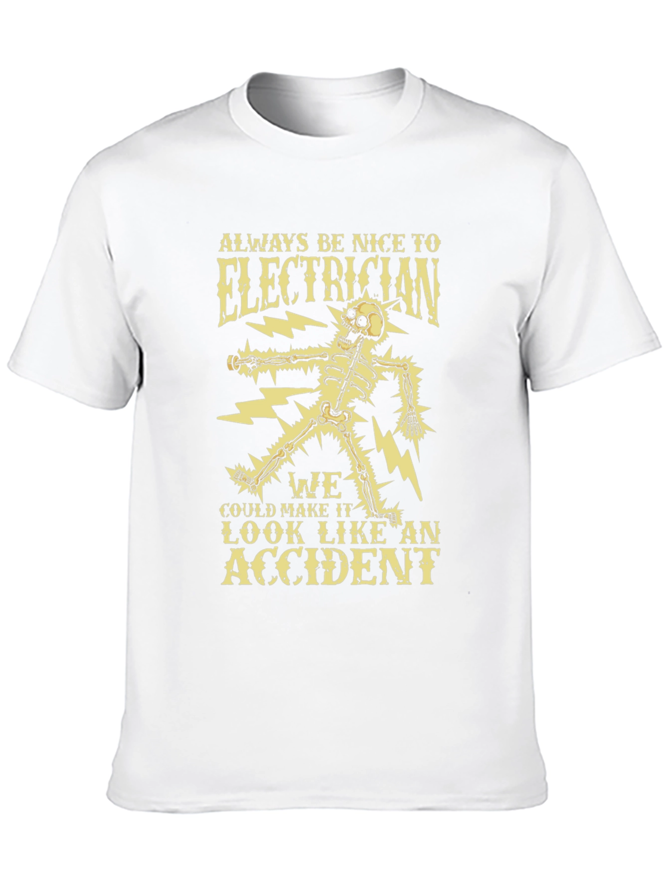 Black Electrician Skeleton Humor Graphic Tee view 10
