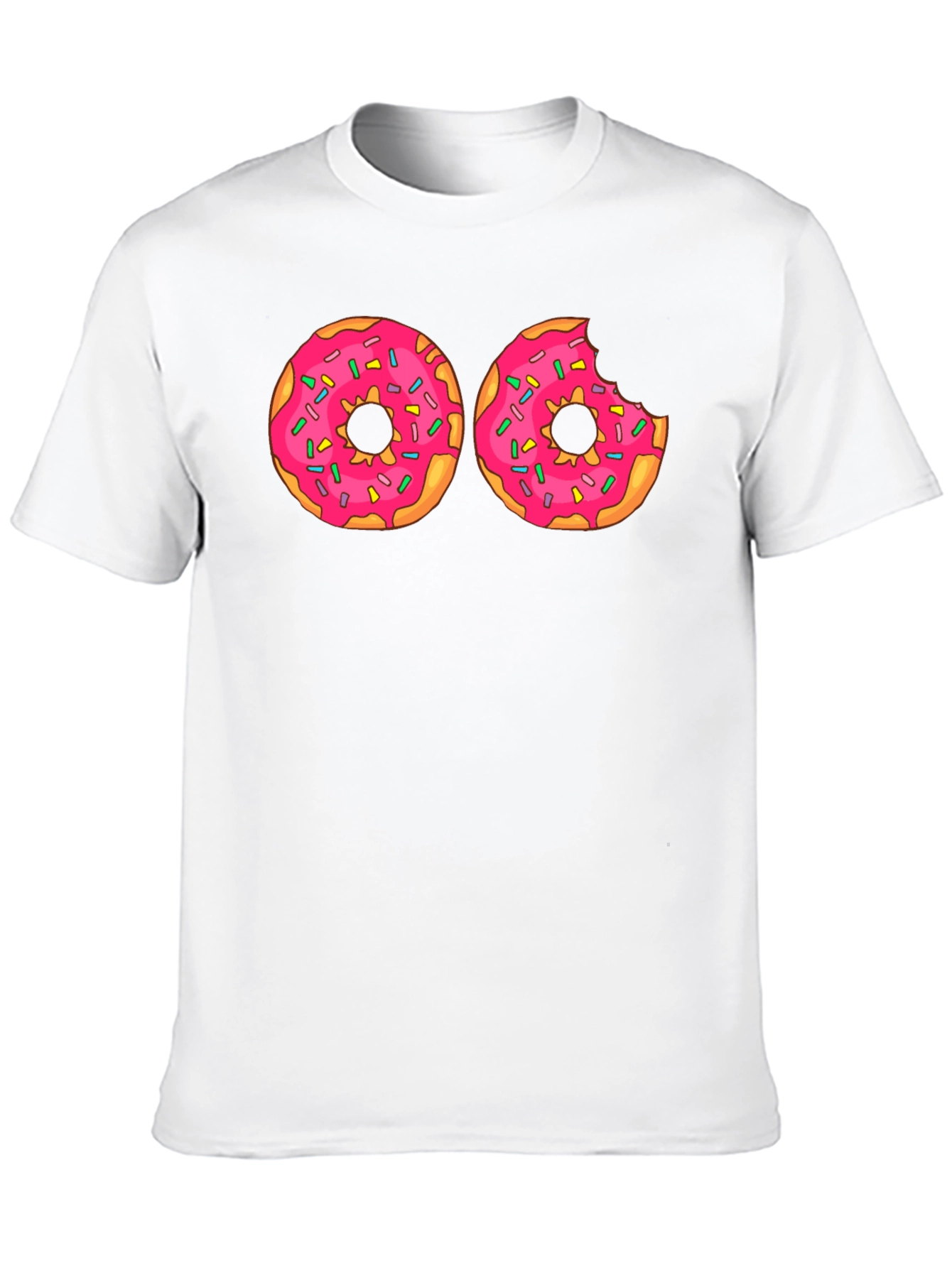 Black Donut Graphic T-Shirt - Pink Frosted Donuts Tee view 10
