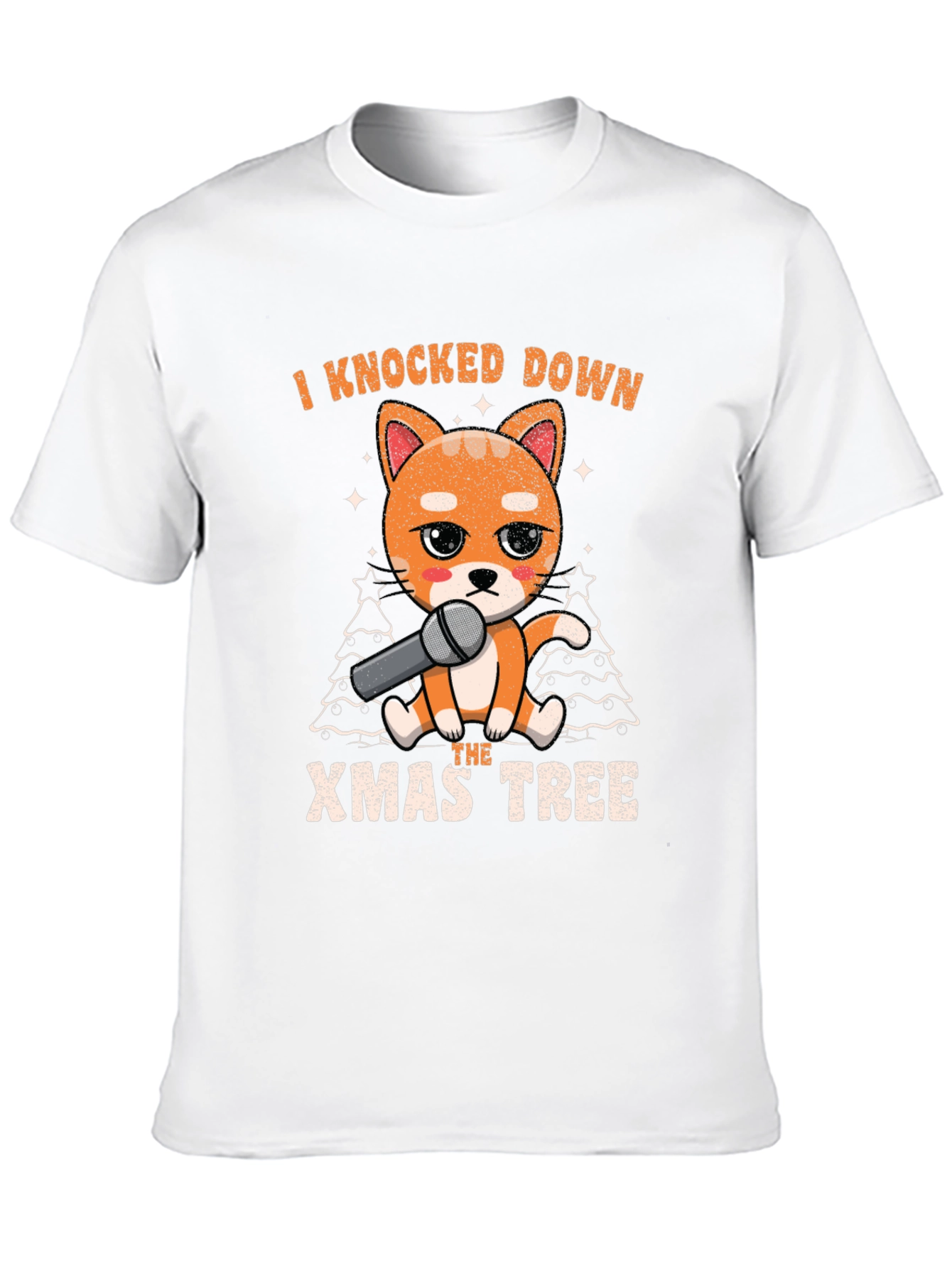 Black Funny Christmas Cat Knocked Down Xmas Tree T-Shirt view 10