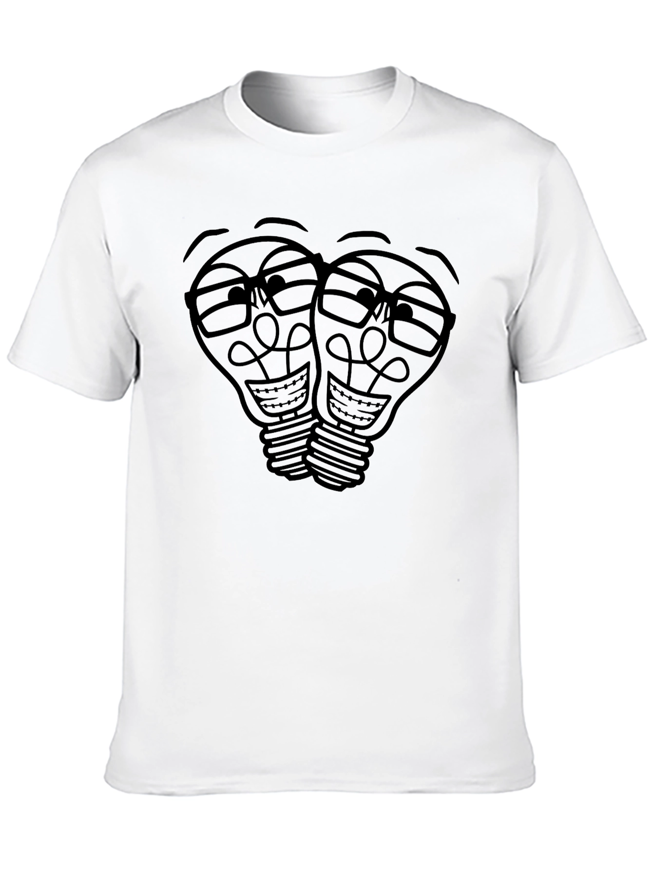 Black Funny Lightbulb T-Shirt - Black Tee view 10