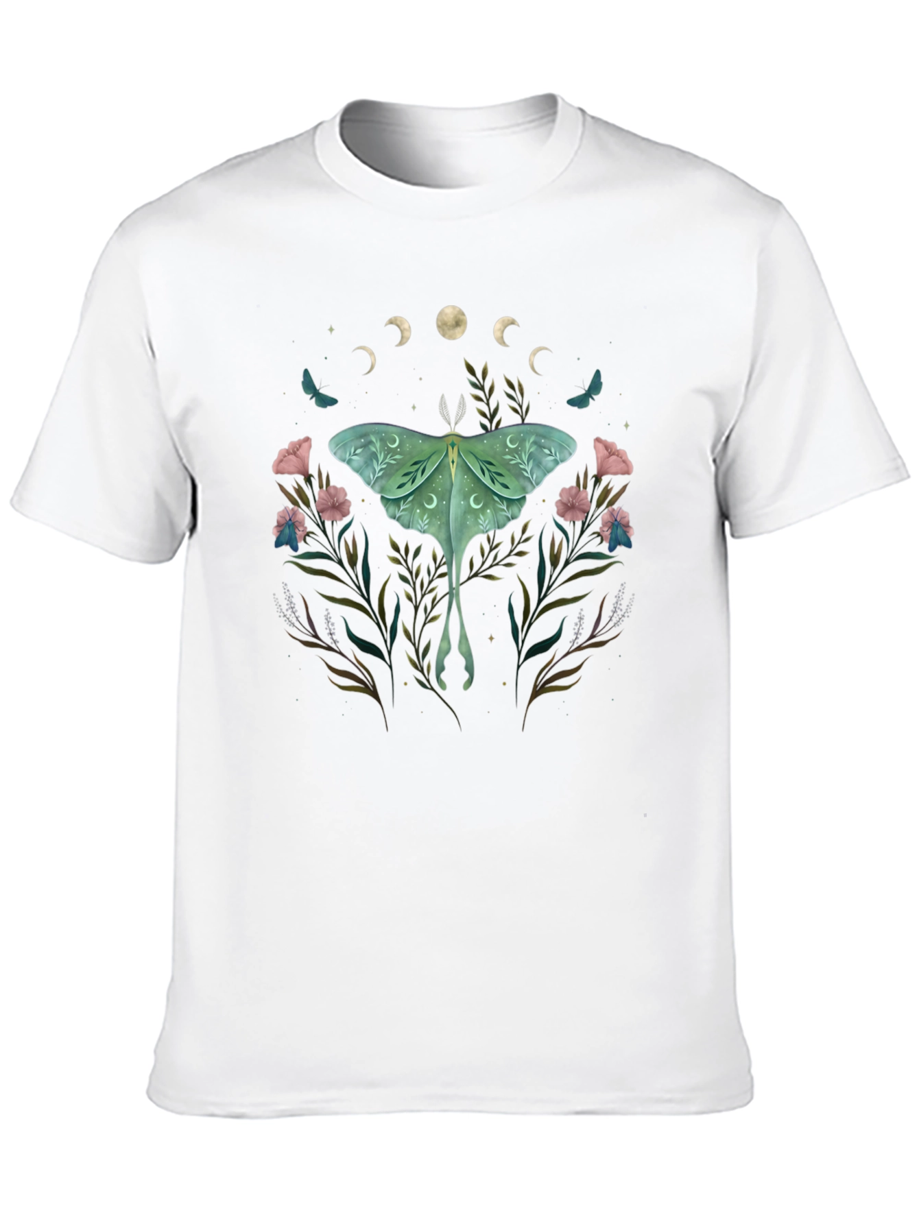 Black Luna Moth Floral T-Shirt view 10