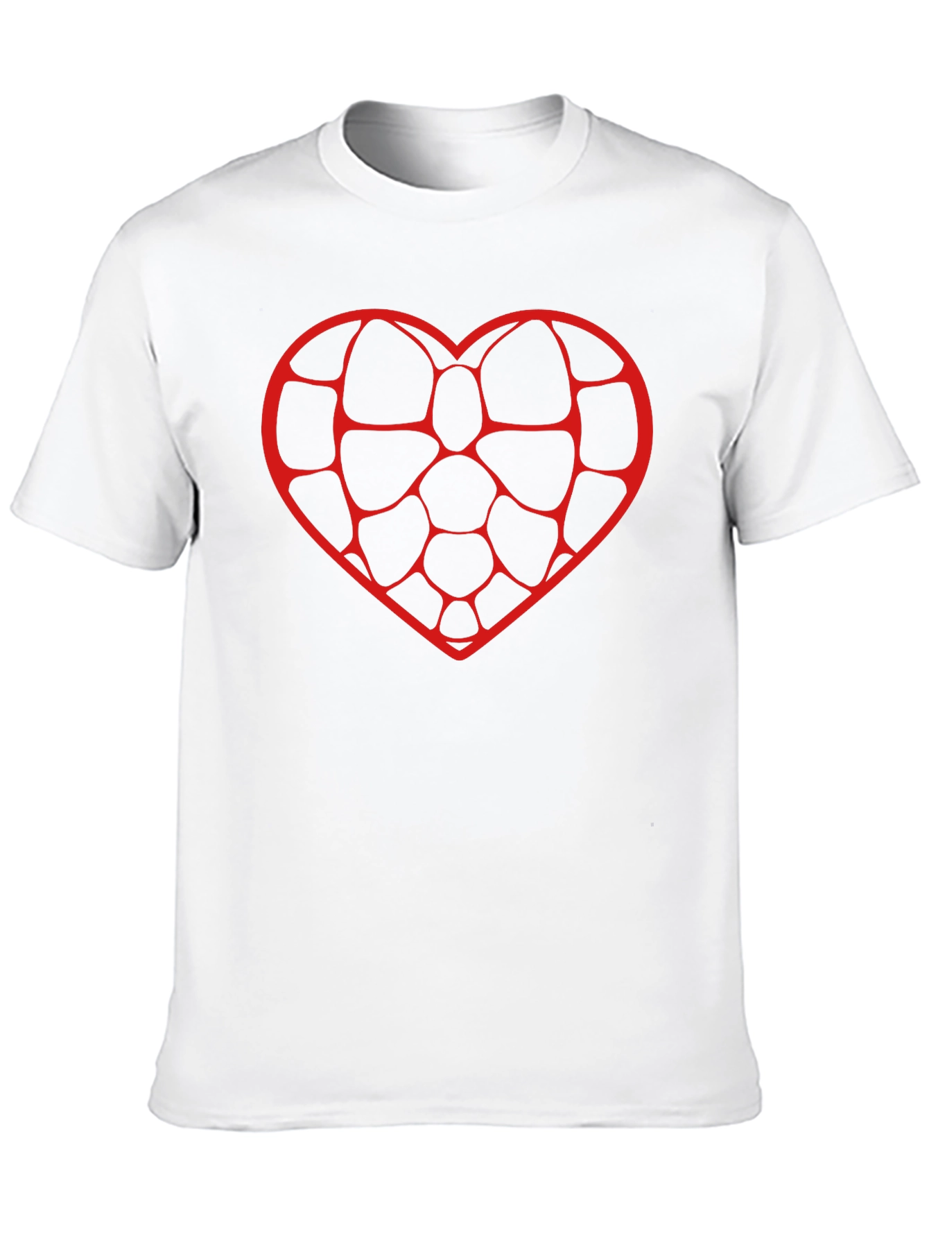 Black Geometric Heart Graphic Tee - Men's Black T-Shirt view 10