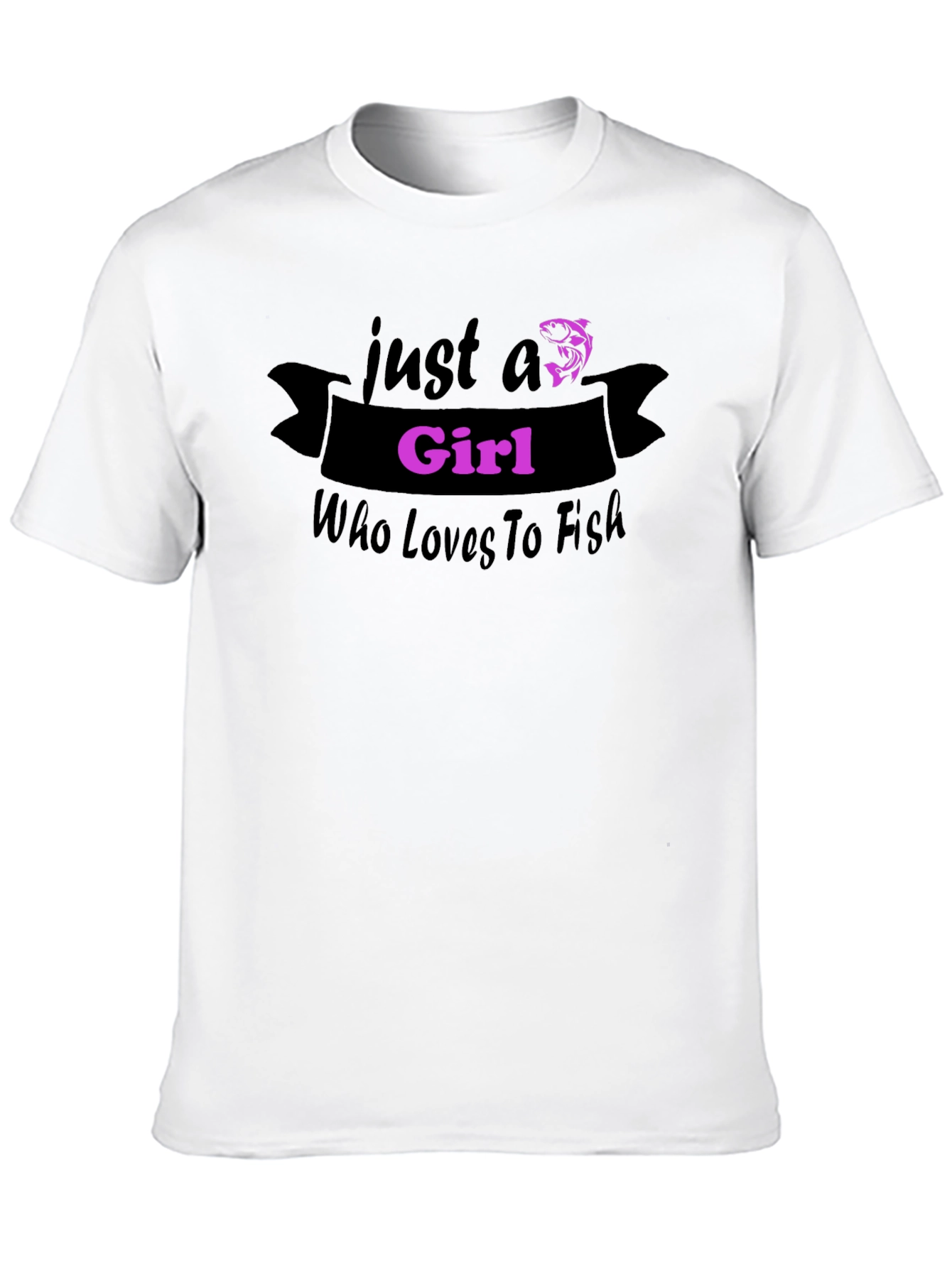 Black Just a Girl Who Loves to Fish T-Shirt view 10