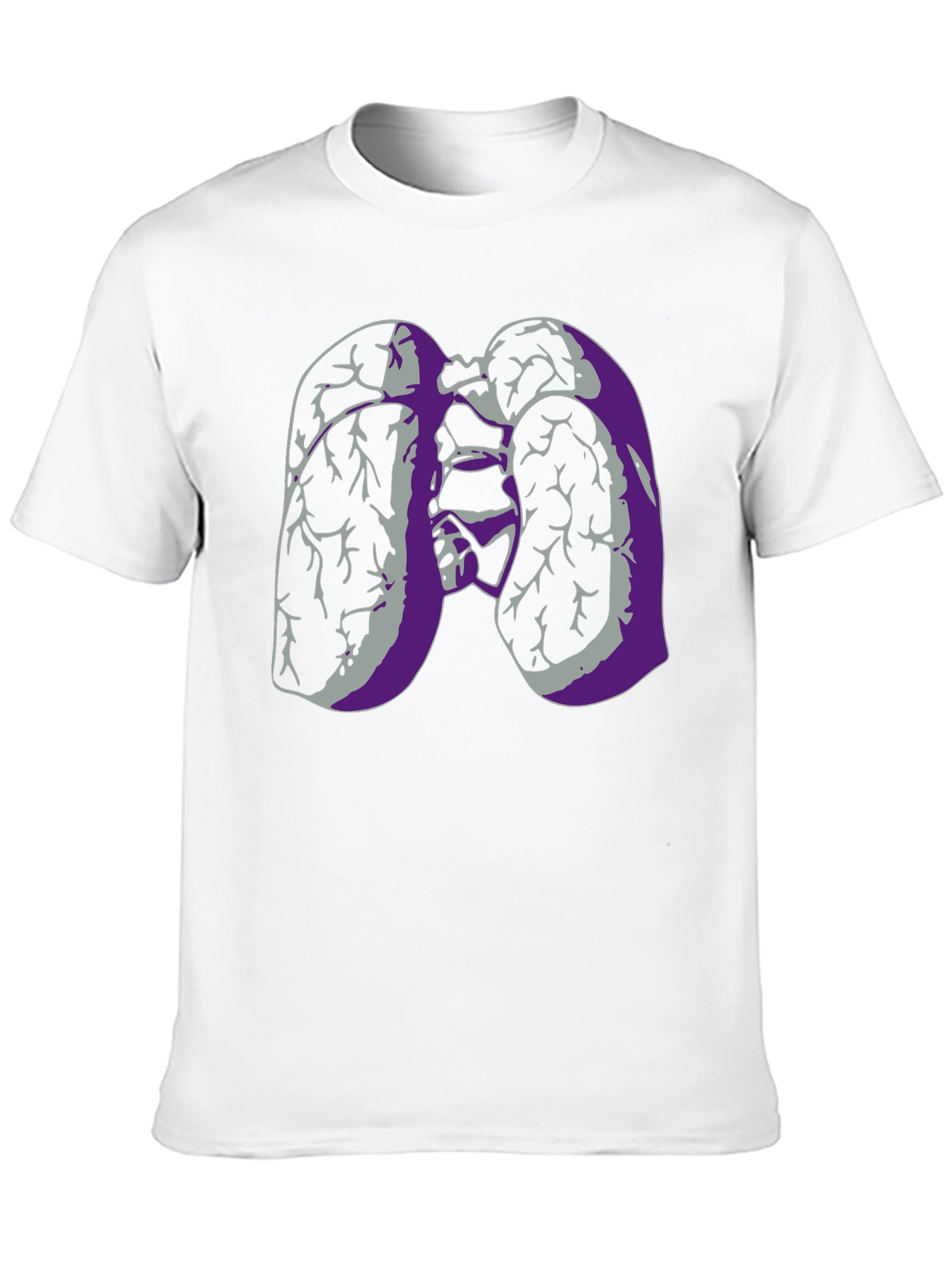 Black Lung Anatomy Graphic Print Black T-Shirt view 10