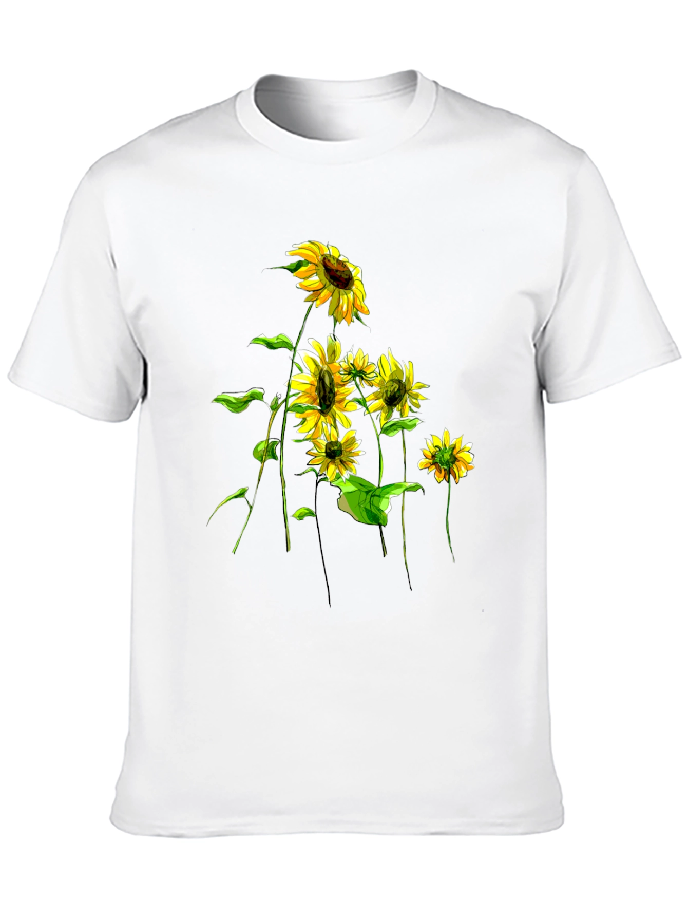 Black Sunflower Graphic Tee - Stylish Black T-Shirt view 10