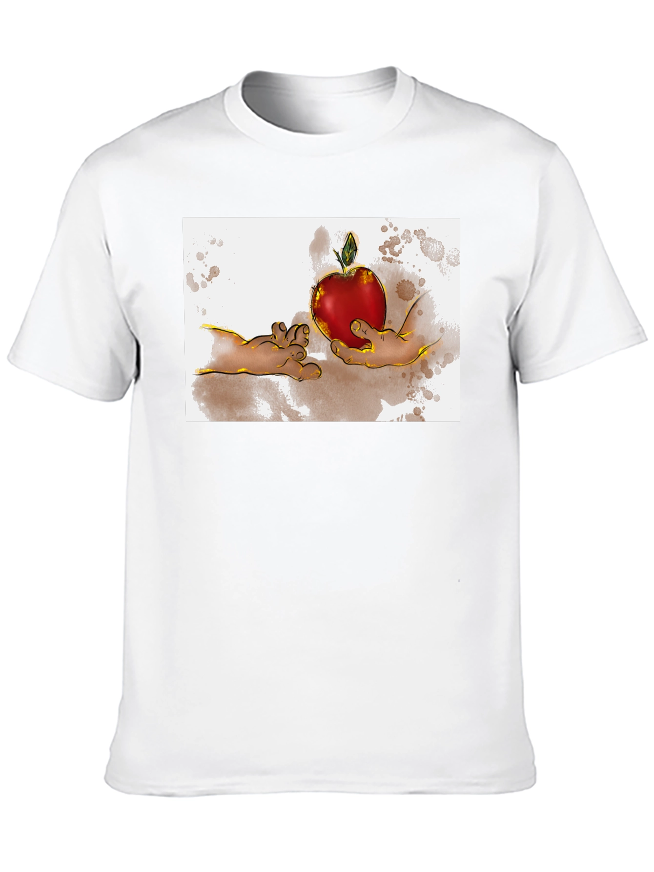 Black Creation of Adam Apple Graphic T-Shirt view 10