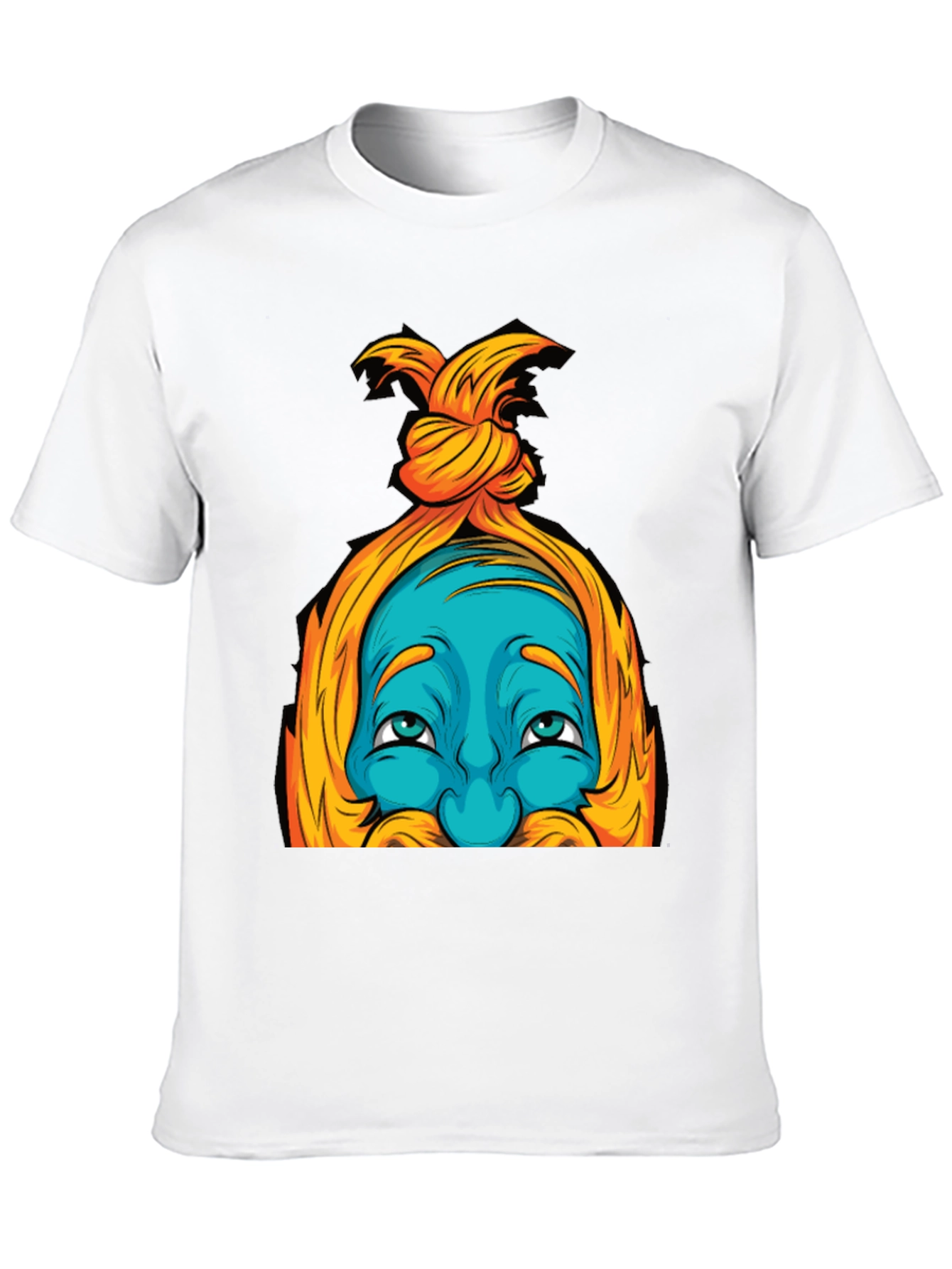 Black Blue Cartoon Face Graphic T-Shirt view 10