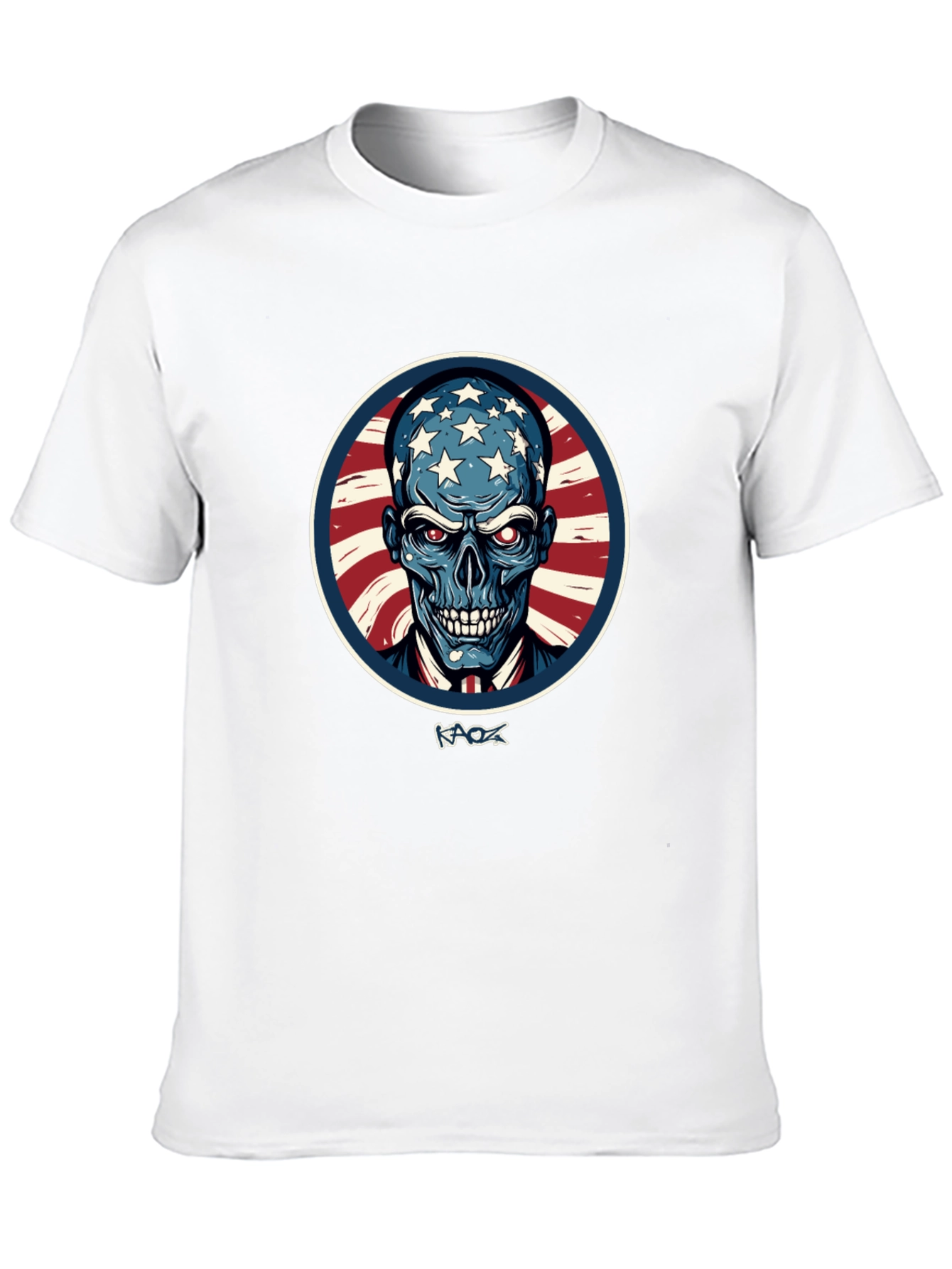 Black American Patriot Skull Graphic T-Shirt view 10