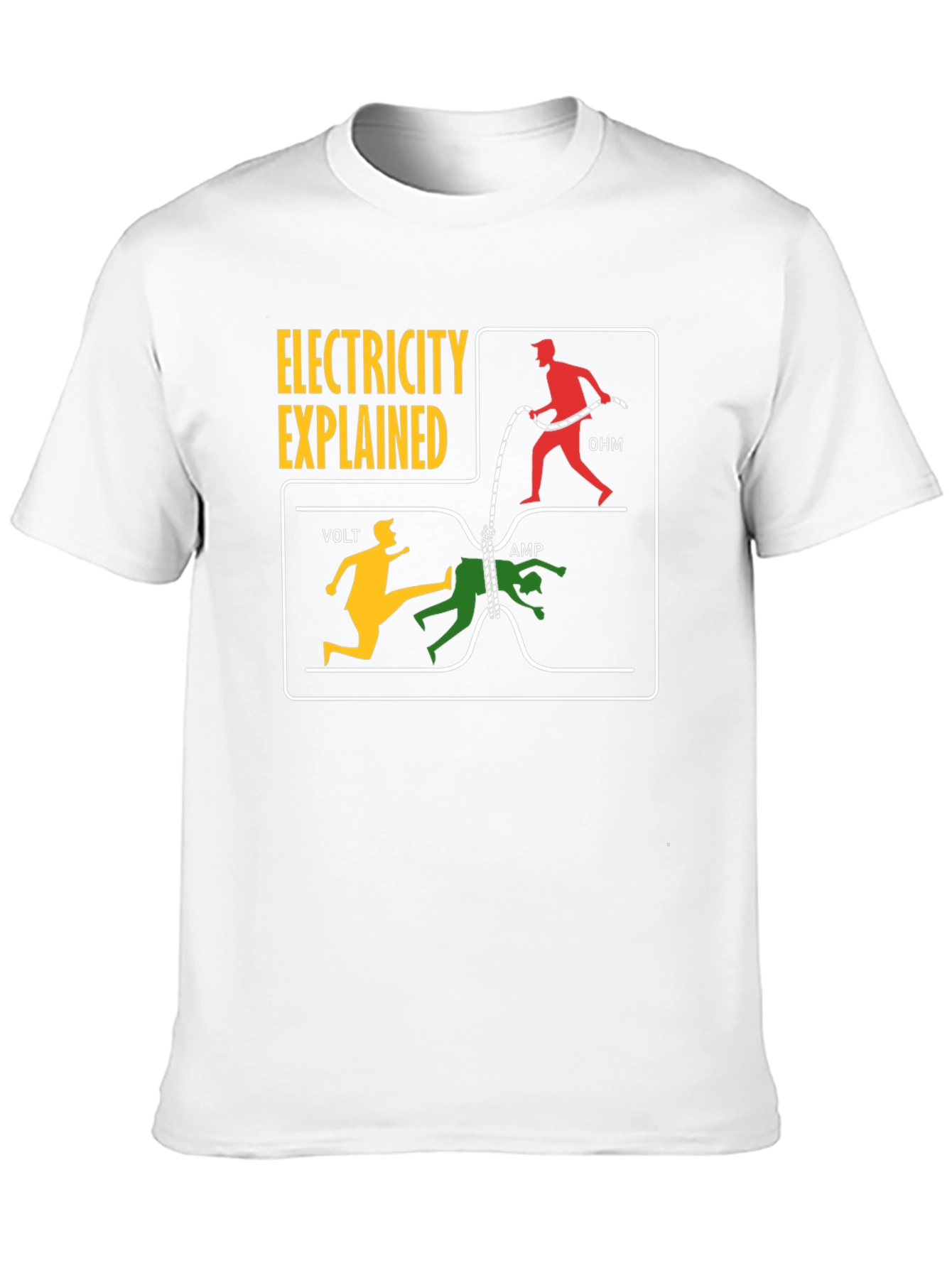 Black Electricity Explained T-Shirt: Volt, Amp, Ohm Funny Science Tee view 10