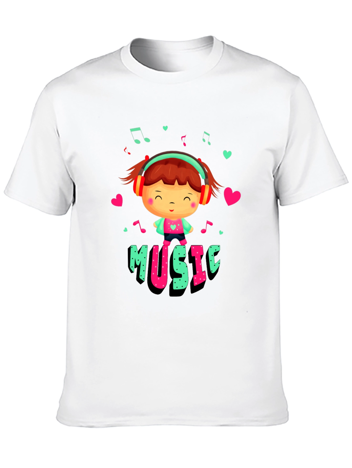 Black Cute Music Lover Graphic T-Shirt view 10