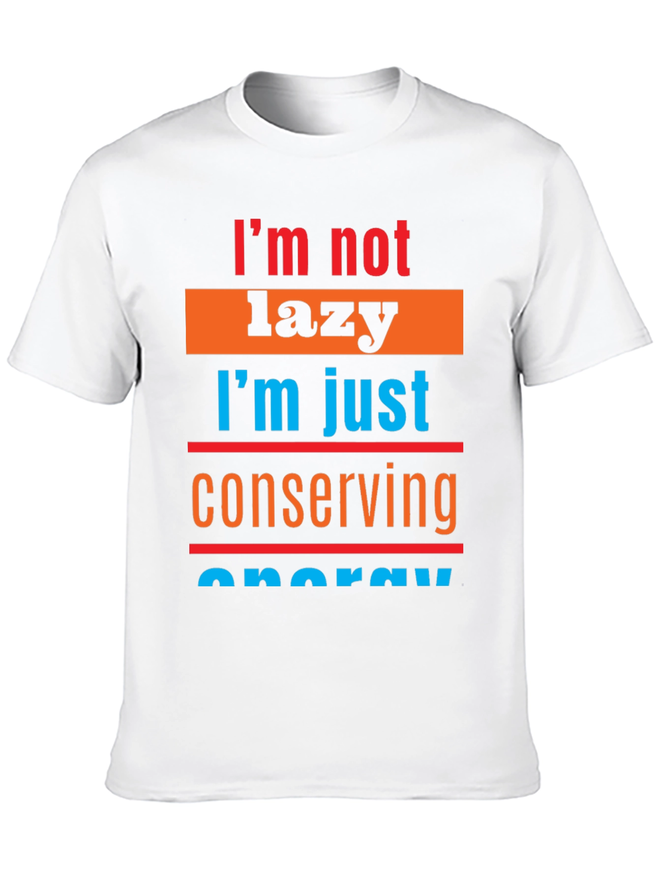 Black Lazy Conserving Energy Graphic Tee view 10