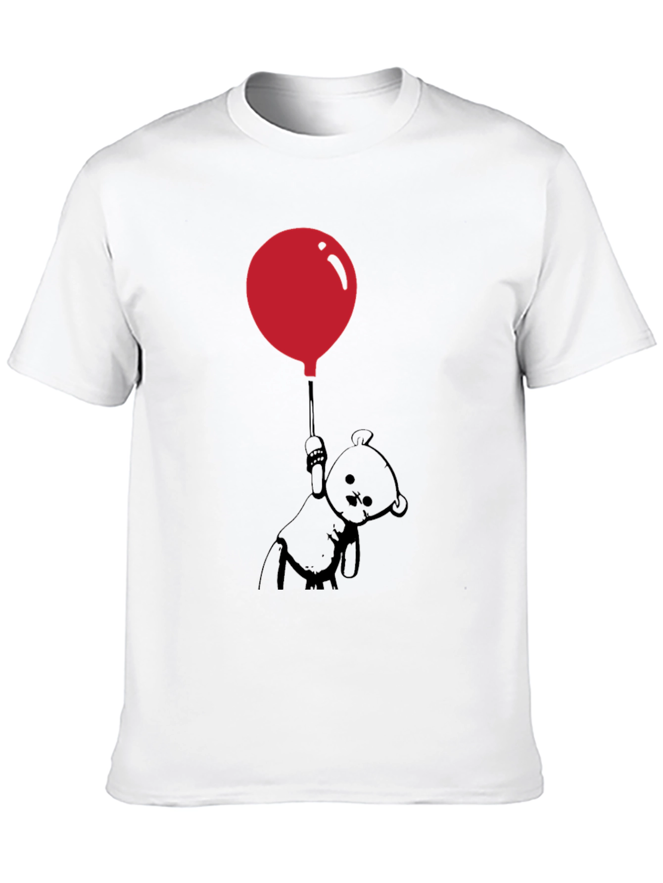 Black Whimsical Teddy Bear Balloon Graphic Tee - Black view 10
