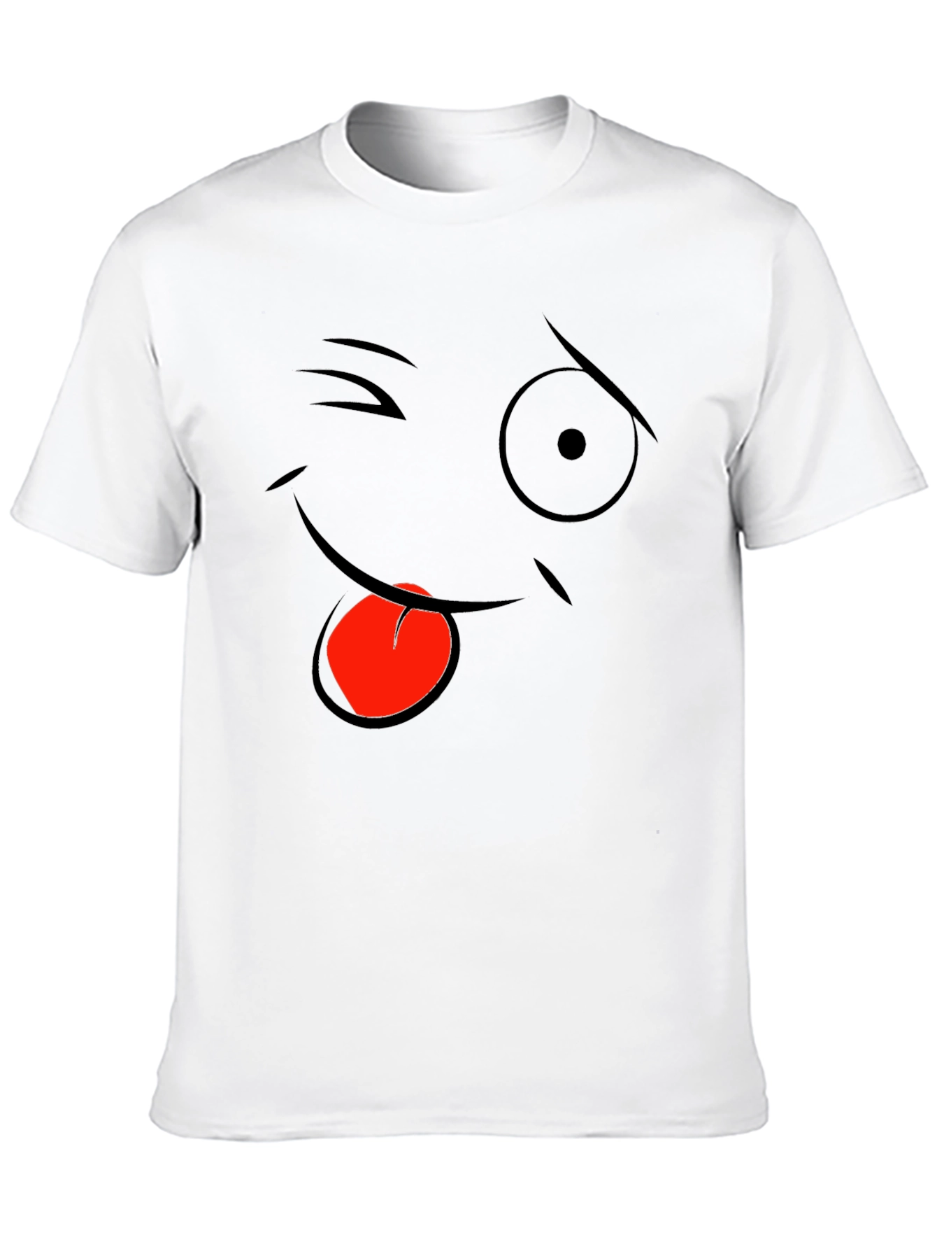 Black Funny Face Graphic Black T-Shirt view 10