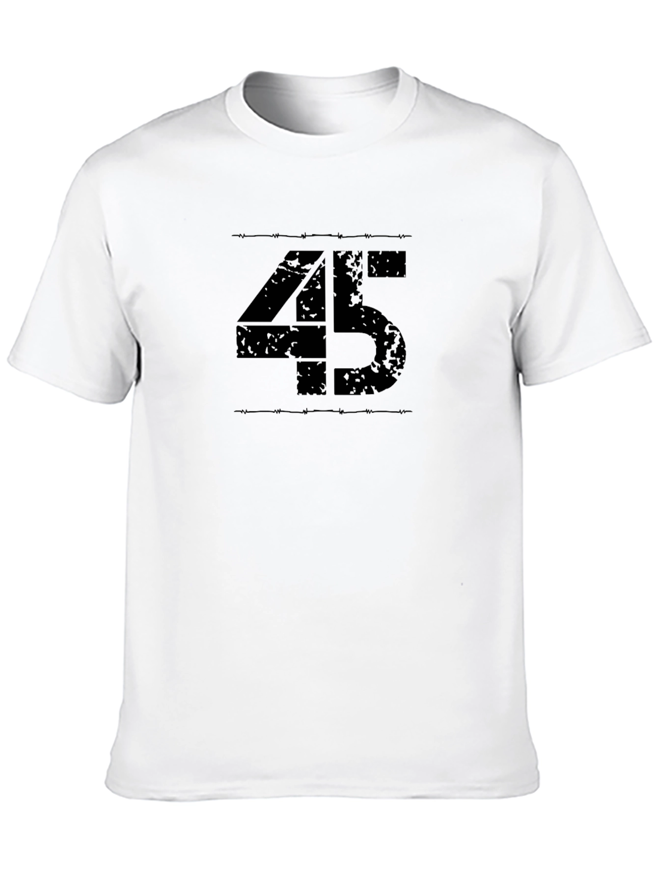 Black Distressed 45 Graphic T-Shirt - Black view 10
