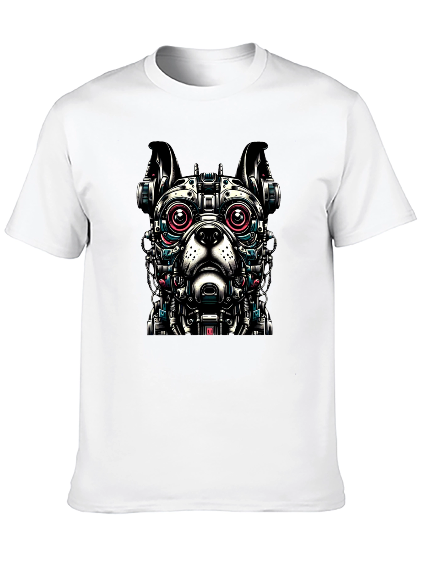 Black Robot Dog Graphic T-Shirt - Unique Design view 10