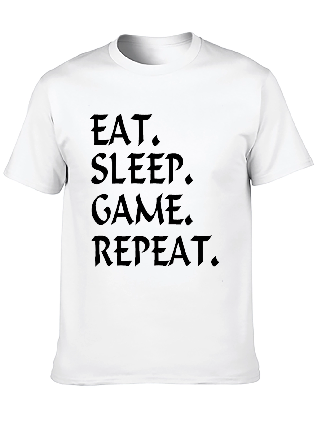 Black Eat Sleep Game Repeat Black T-Shirt view 10