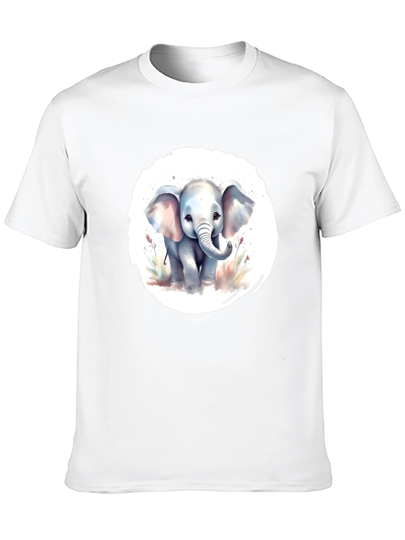 Black Cute Baby Elephant Graphic T-Shirt view 10